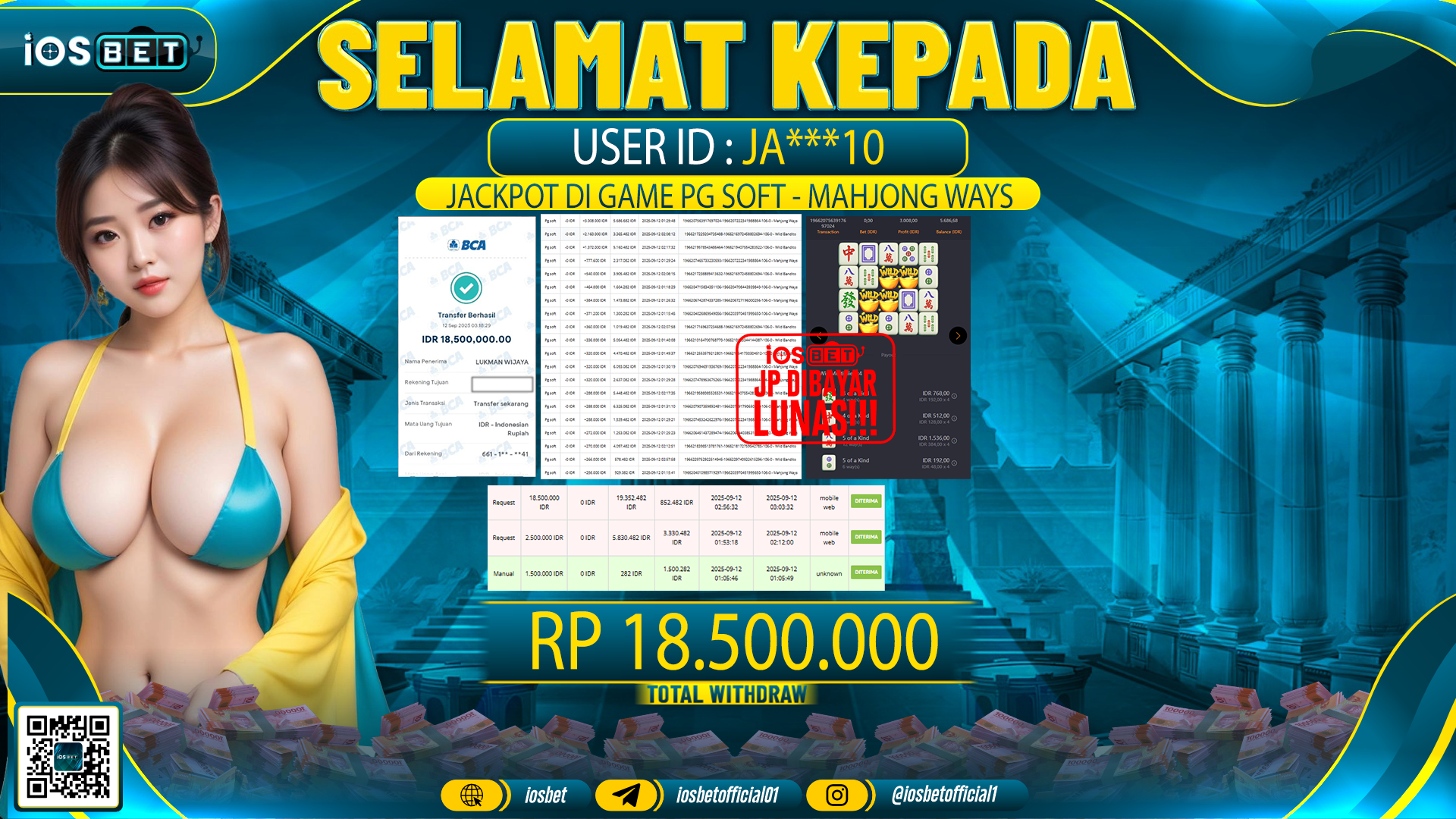 Bukti Pembayaran LUNAS SLOT GAME GACOR  Rp.10.000.000