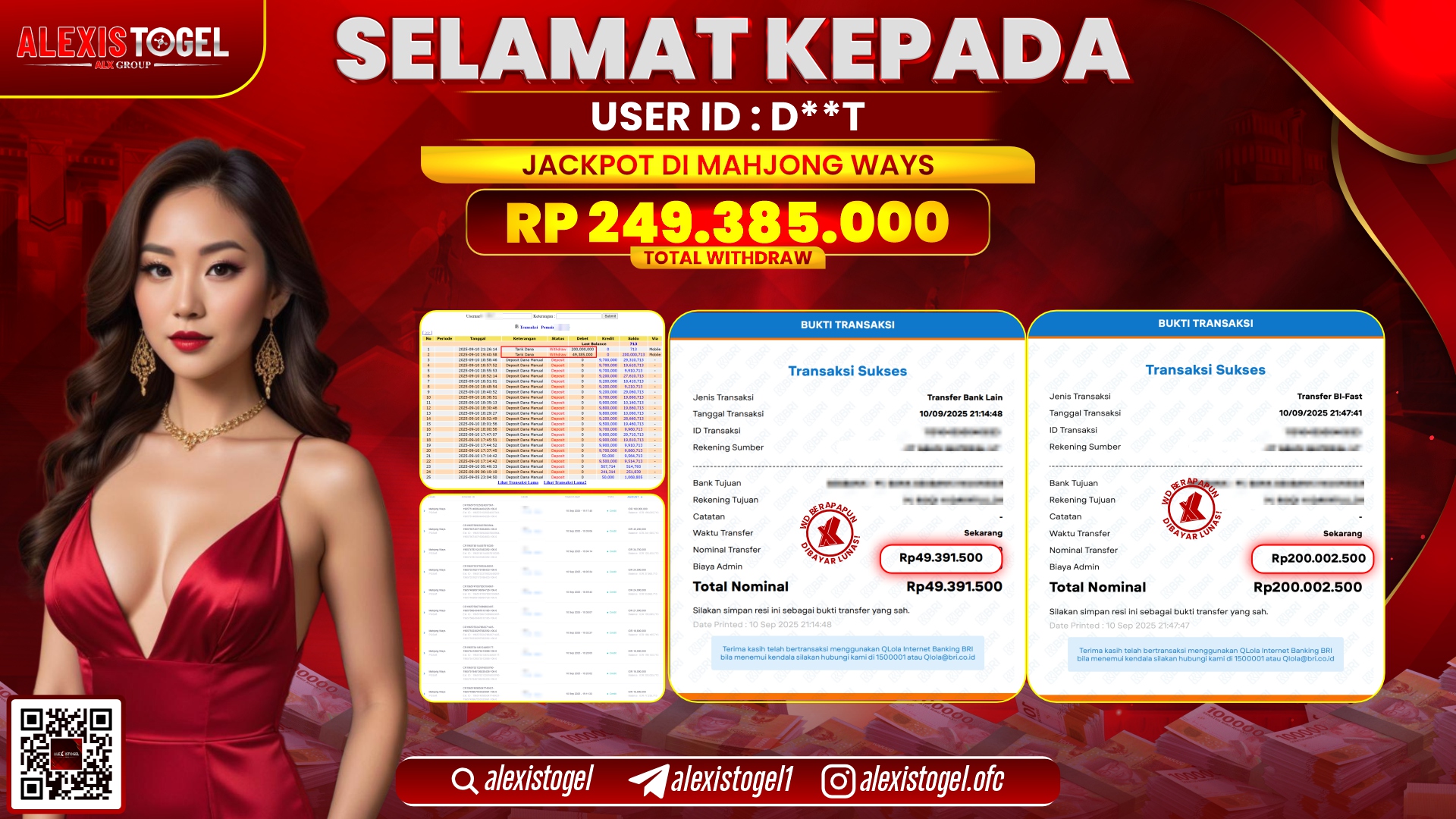 ALEXISTOGEL di SLOT MAHJONG WAYS RP.249.385.000 LUNAS