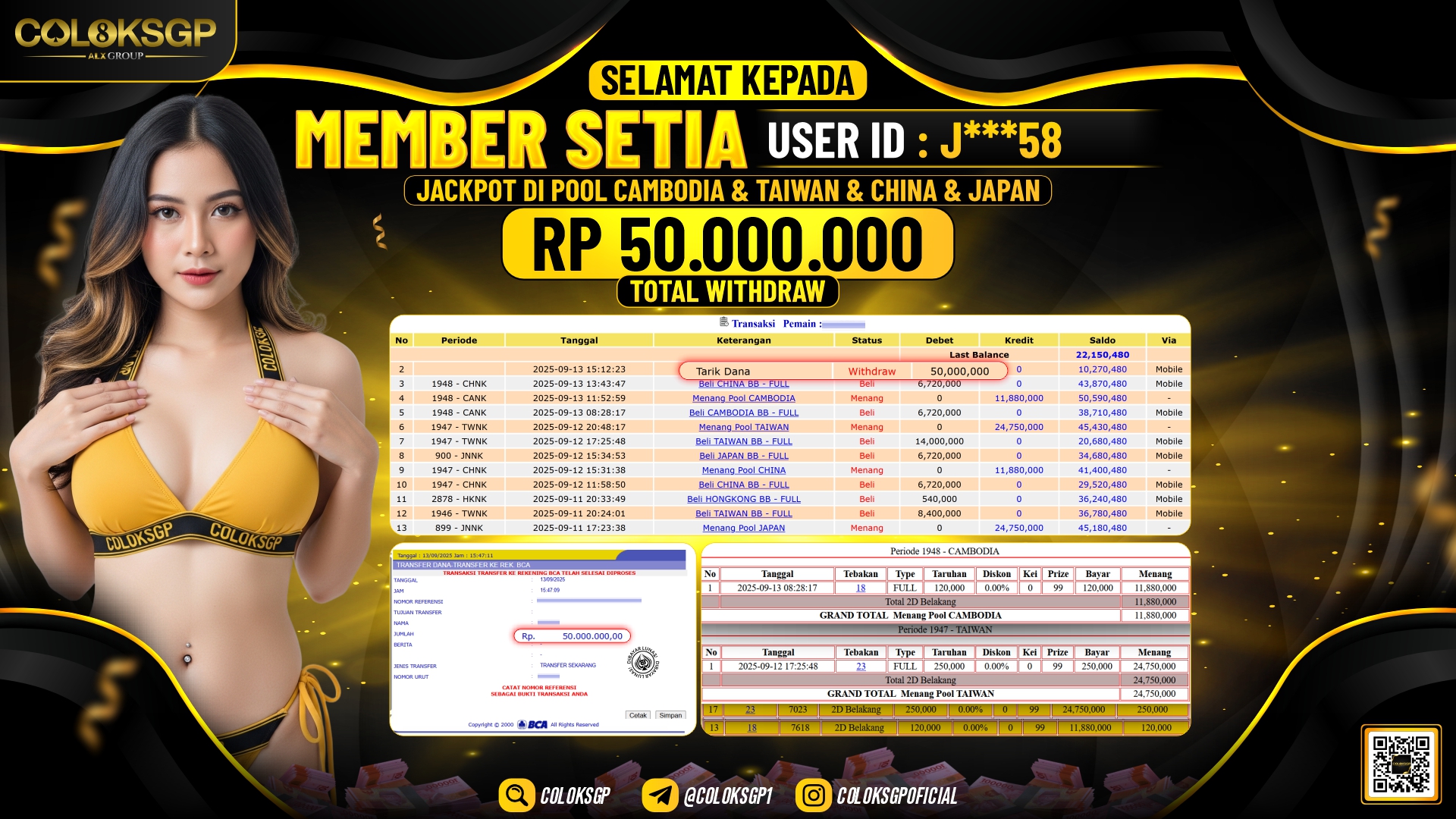 COLOKSGP JACKPOT POOL CAMBODIA - TAIWAN - CHINA - JAPAN