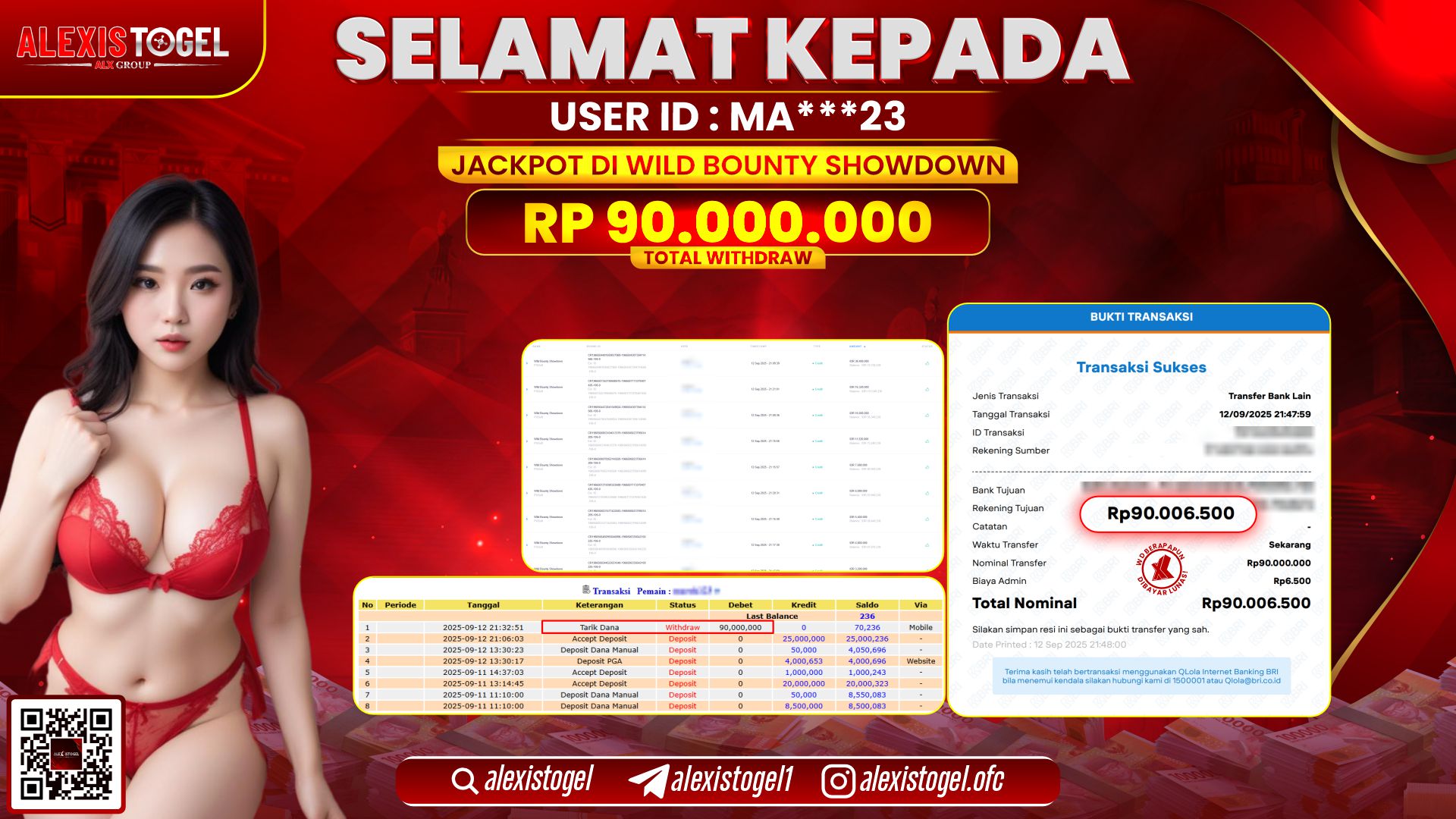 ALEXISTOGEL di SLOT WILD BOUNTY SHOWDOWN RP.90.000.000 LUNAS