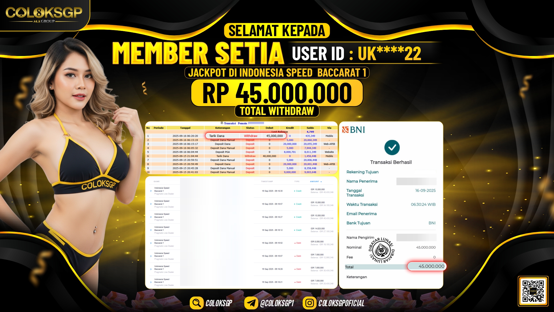 COLOKSGP JACKPOT INDONESIA SPEED BACCARAT 1