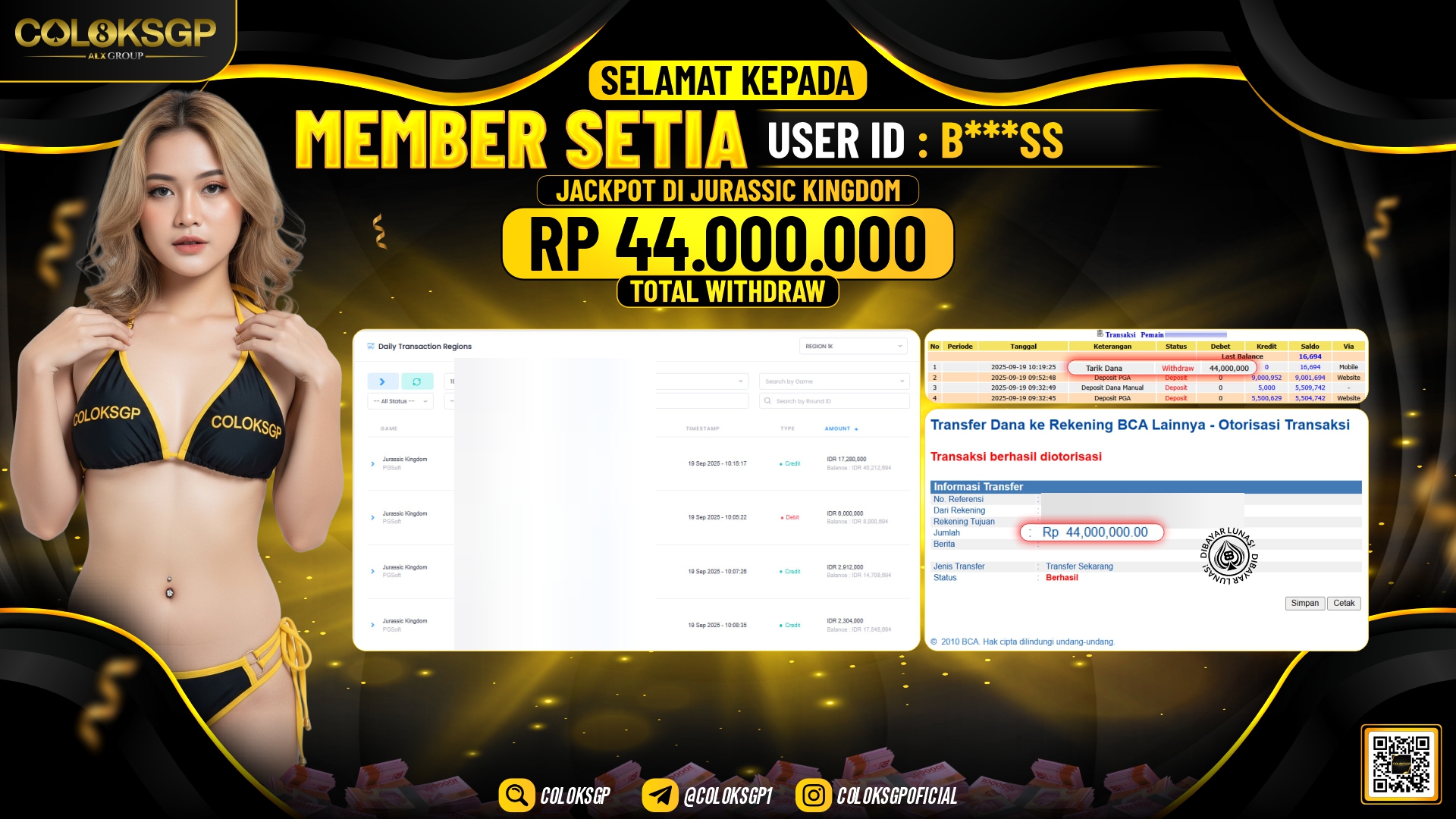 COLOKSGP JACKPOT DI JURASSIC KINGDOM PG SOFT