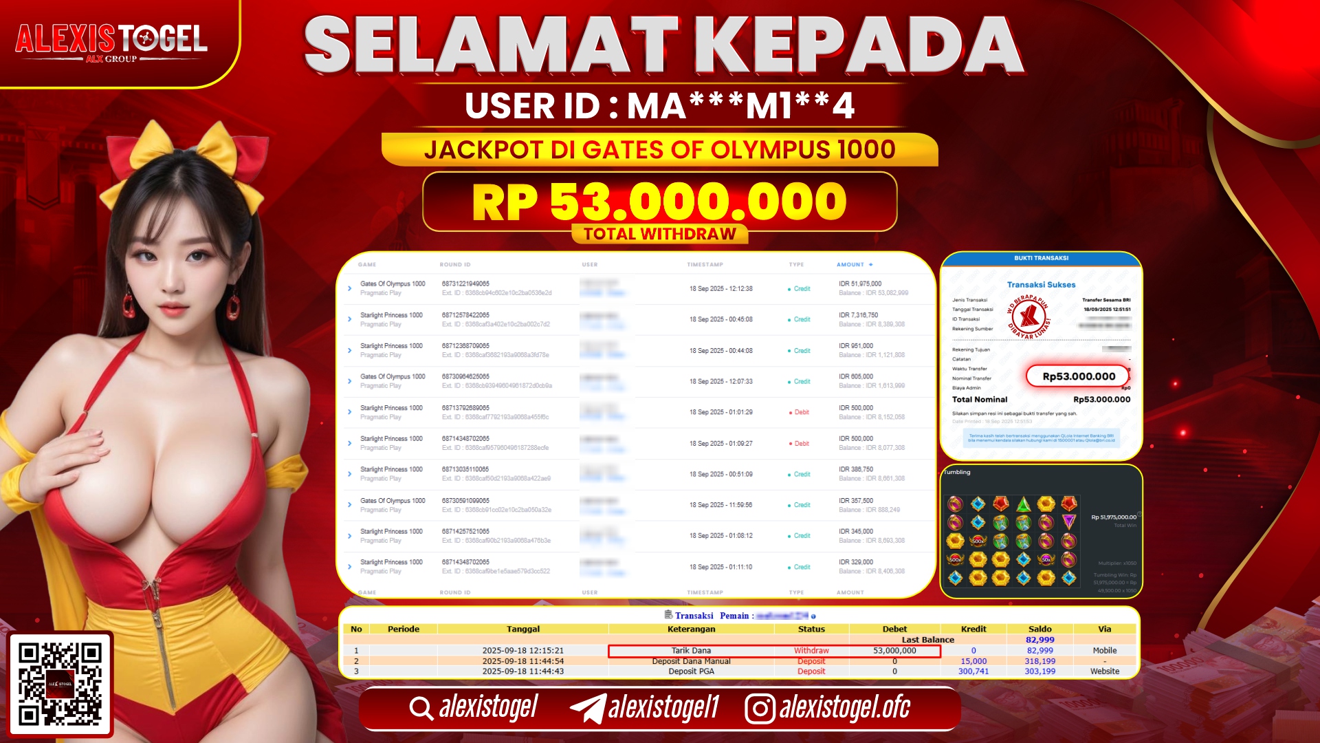 ALEXISTOGEL di SLOT GATES OF OLYMPUS 1000 RP.53.000.000, LUNAS