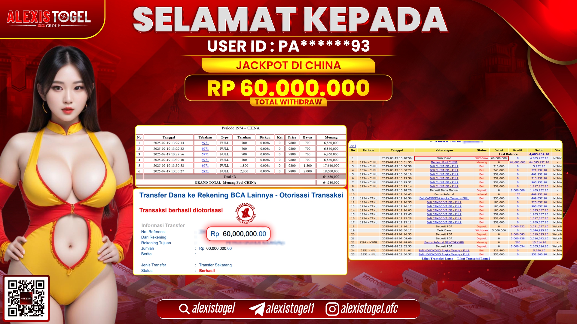 ALEXISTOGEL di TOGEL CHINA RP.60.000.000, LUNAS