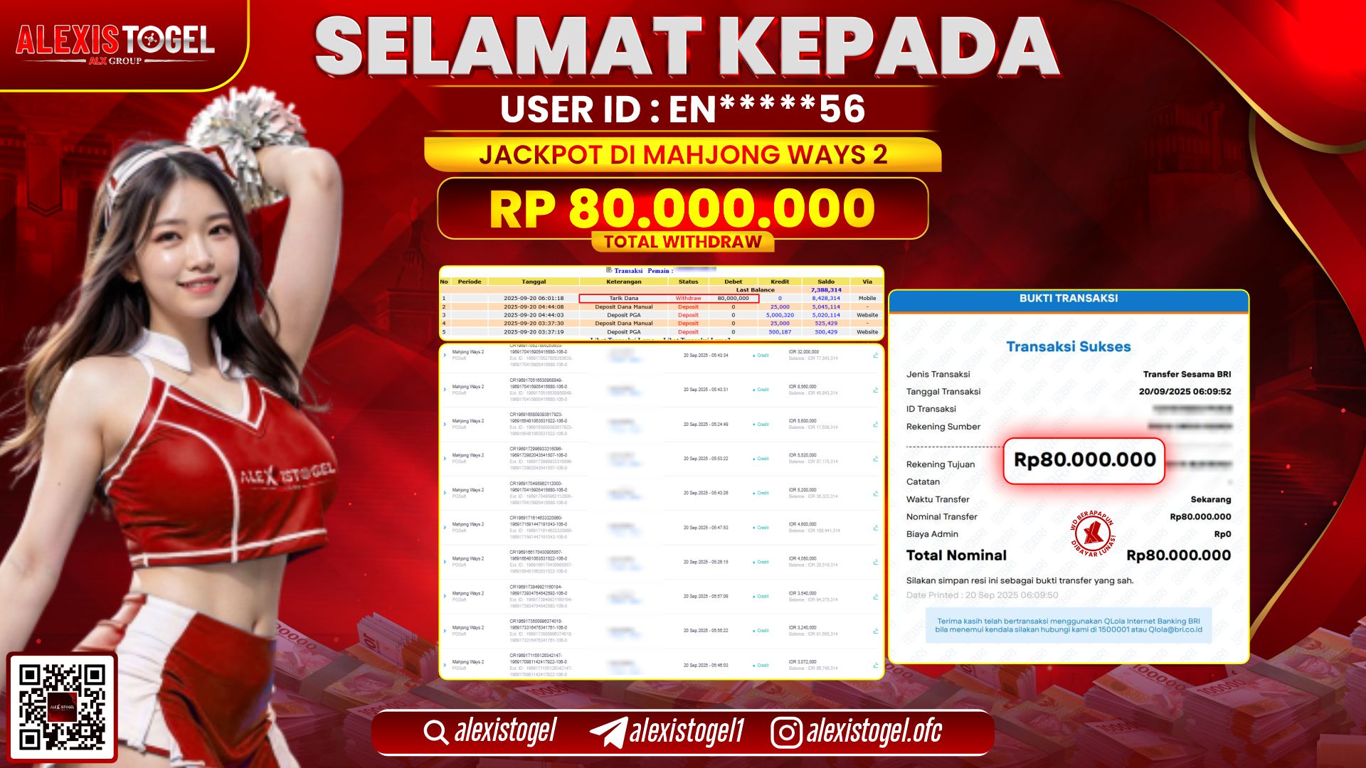 ALEXISTOGEL di SLOT MAHJONG WAYS 2 RP.80.000.000, LUNAS