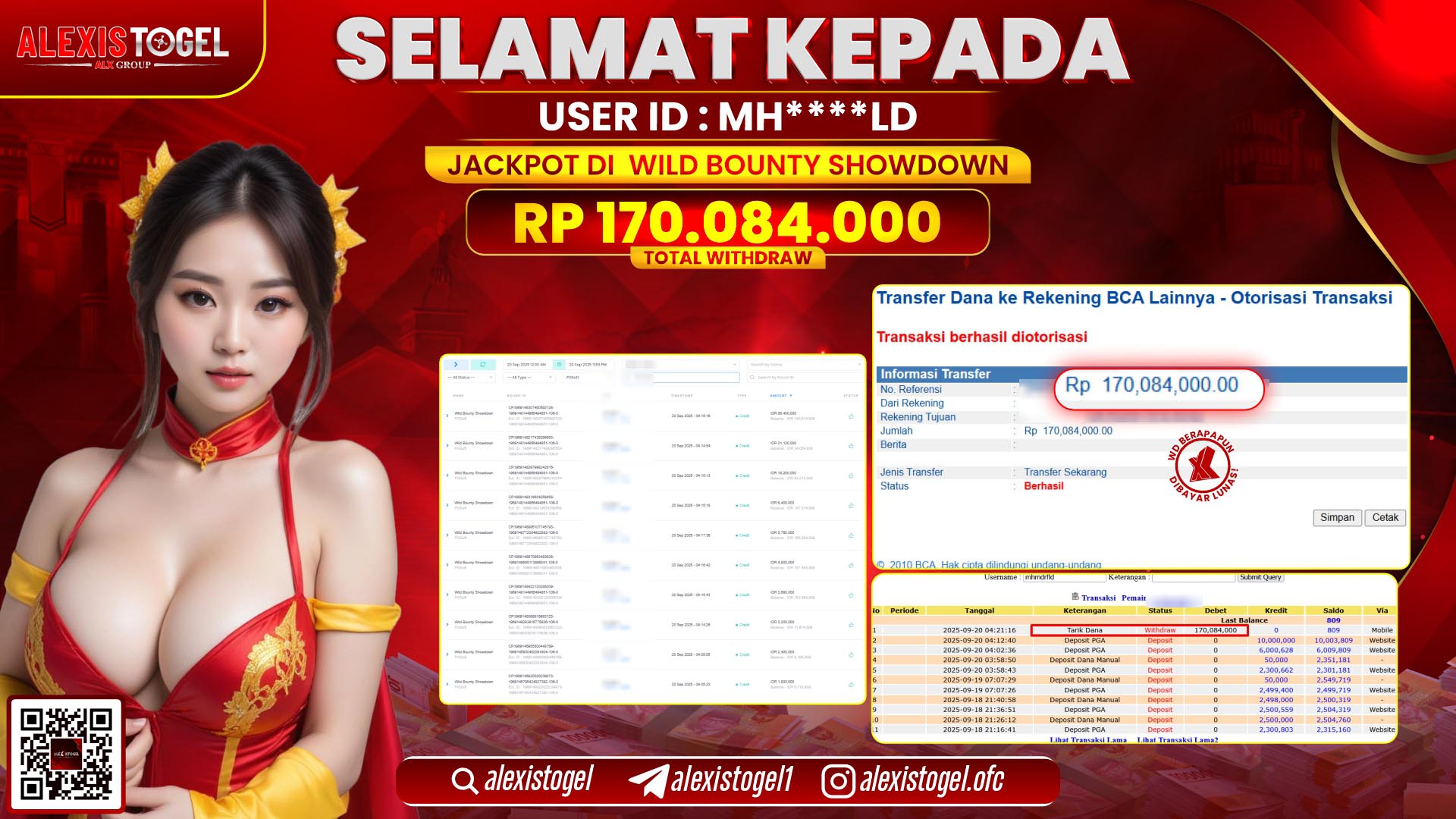 ALEXISTOGEL di SLOT WILD BOUNTY SHOWDOWN RP.170.084.000, LUNAS