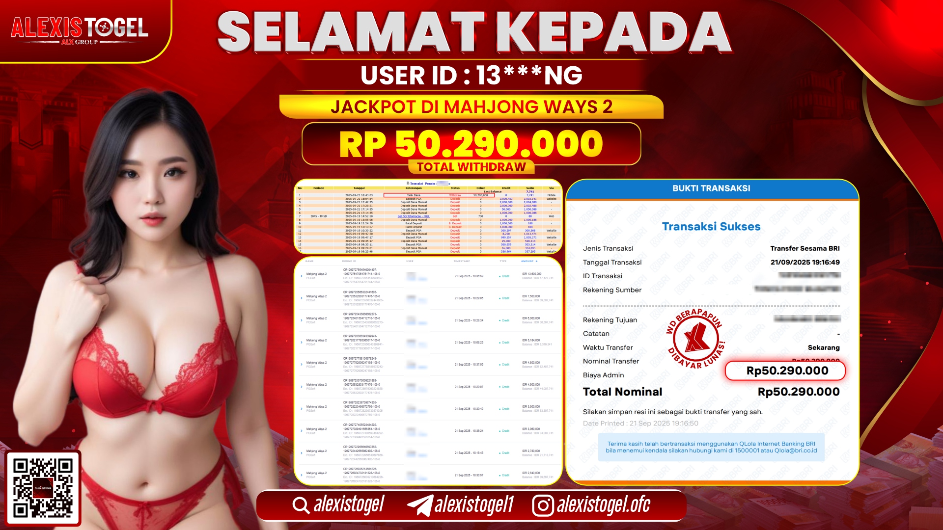 ALEXISTOGEL di SLOT MAHJONG WAYS 2 RP.50.290.000, LUNAS