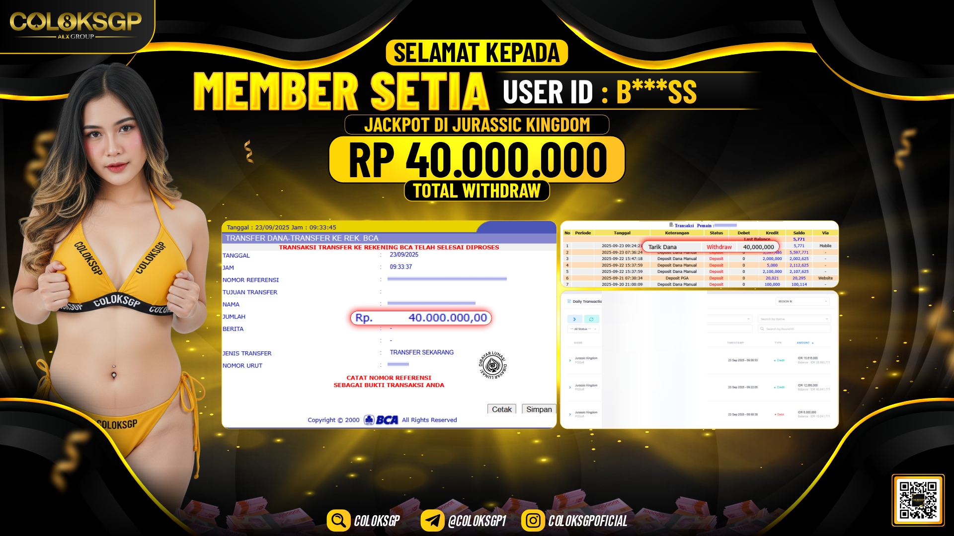 COLOKSGP JACKPOT DI JURASSIC KINGDOM PG SOFT