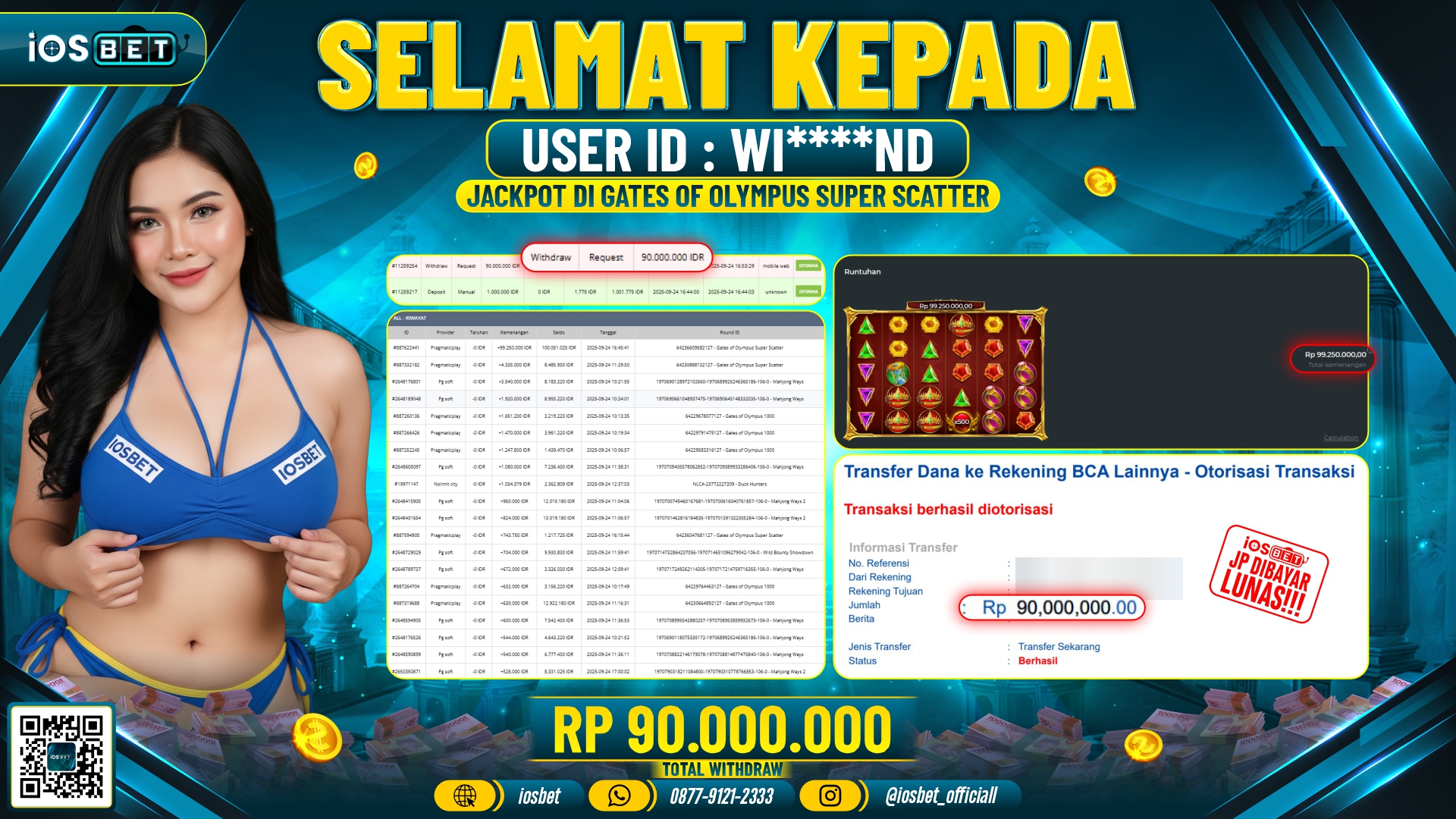 Bukti Pembayaran LUNAS SLOT GAME GACOR Rp.90.000.000
