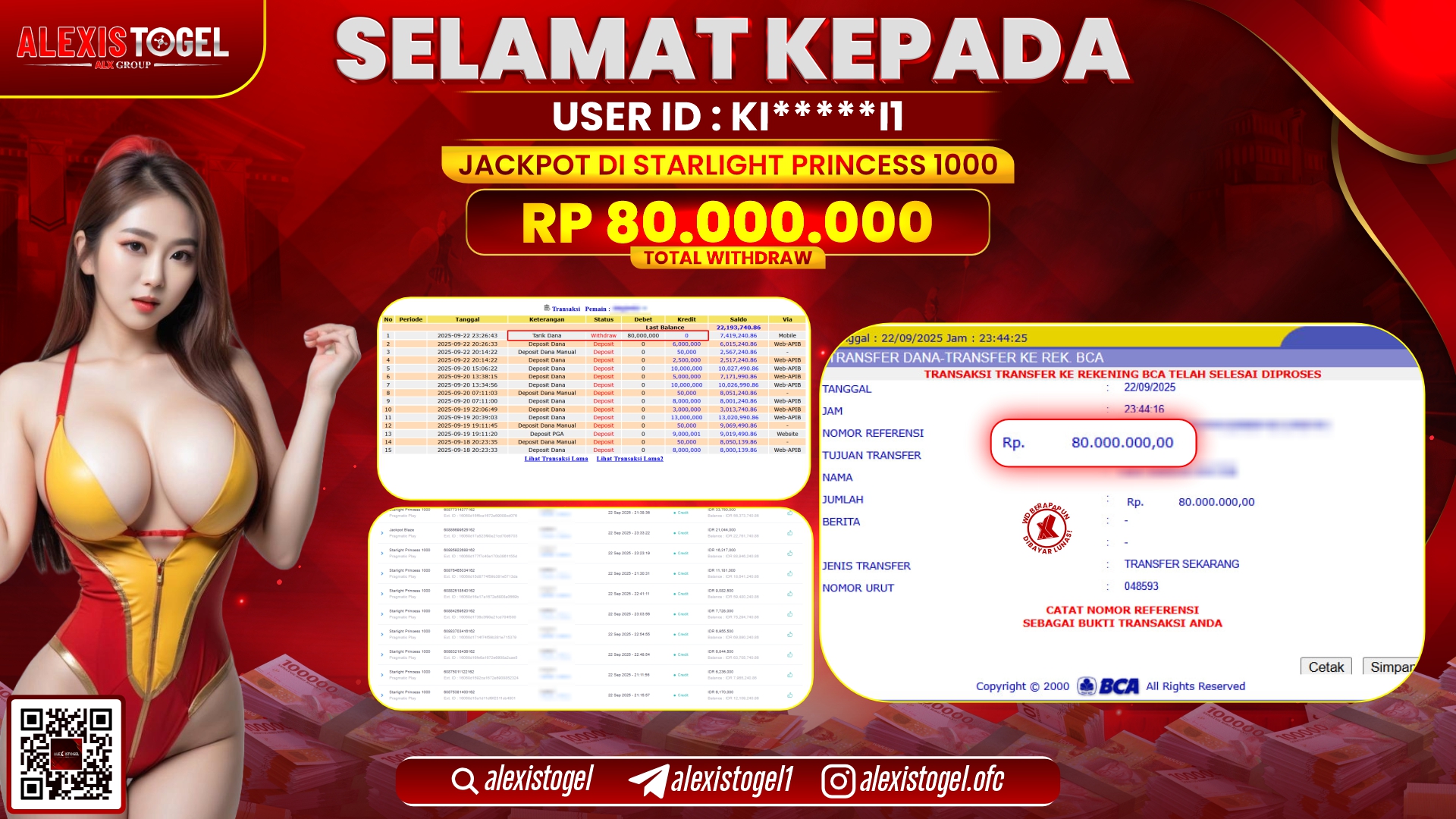 ALEXISTOGEL di SLOT STARLIGHT PRINCESS 1000 RP.80.000.000, LUNAS