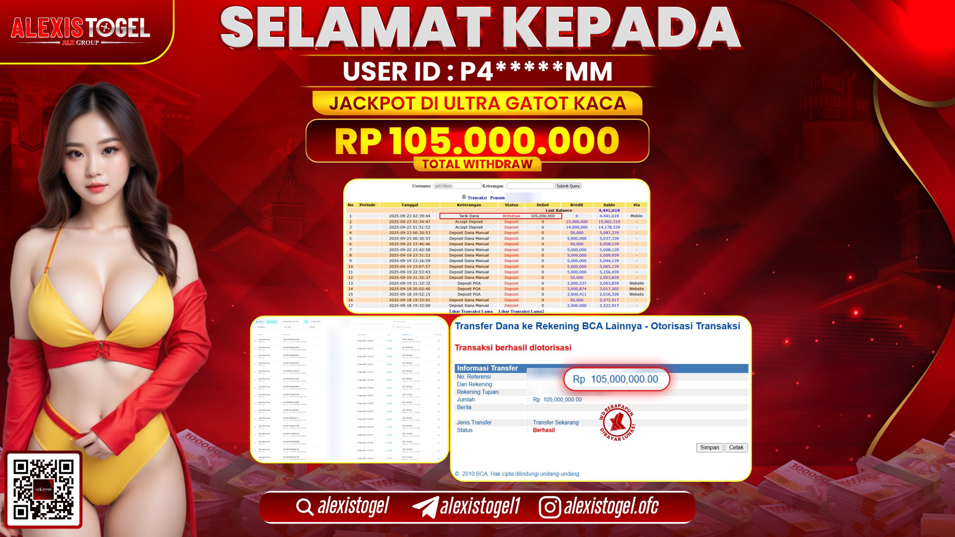 ALEXISTOGEL di SLOT ULTRA GATOT KACA RP.105.000.000, LUNAS