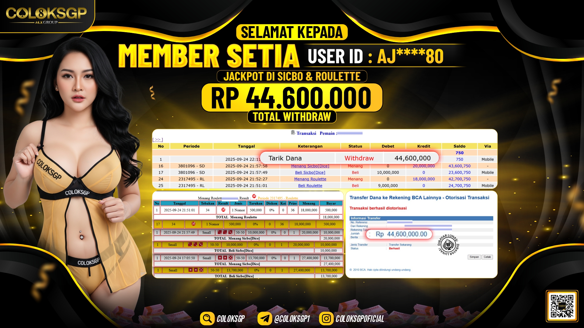 COLOKSGP JACKPOT SICBO & ROULETTE