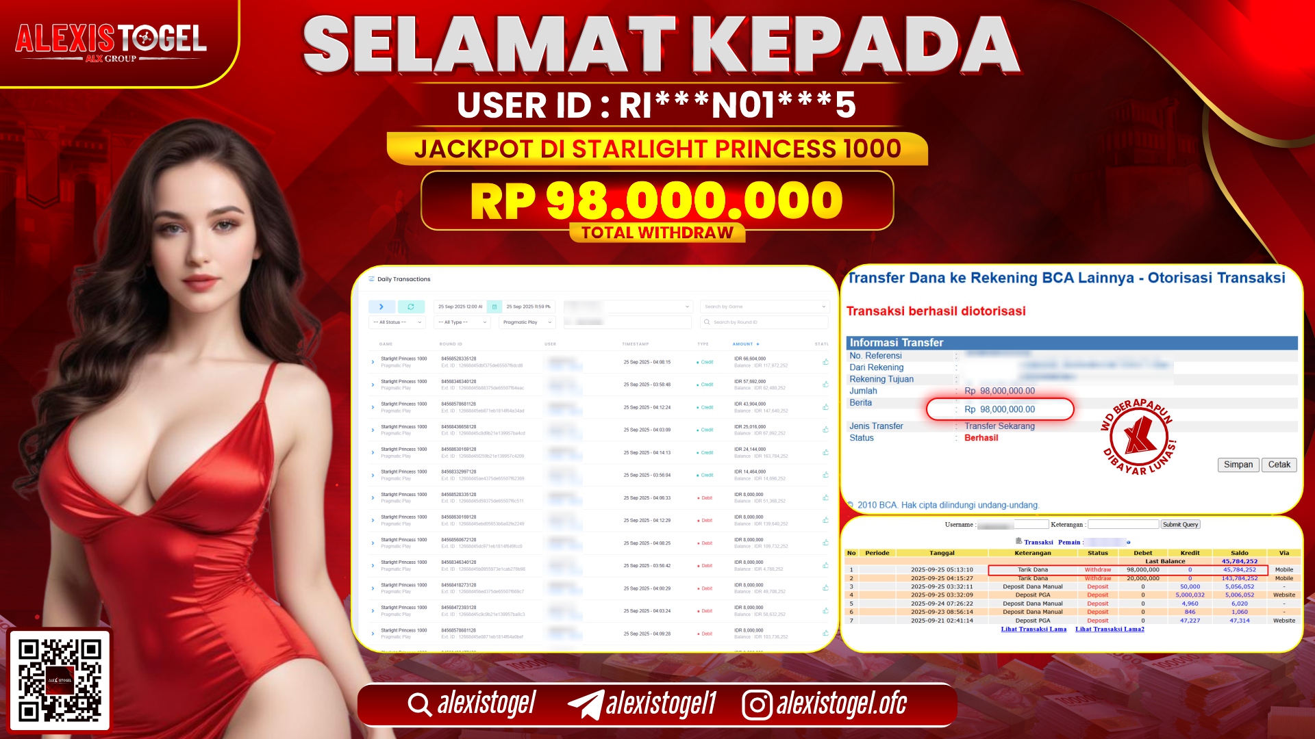 ALEXISTOGEL di SLOT STARLIGHT PRINCESS 1000 RP.98.000.000, LUNAS