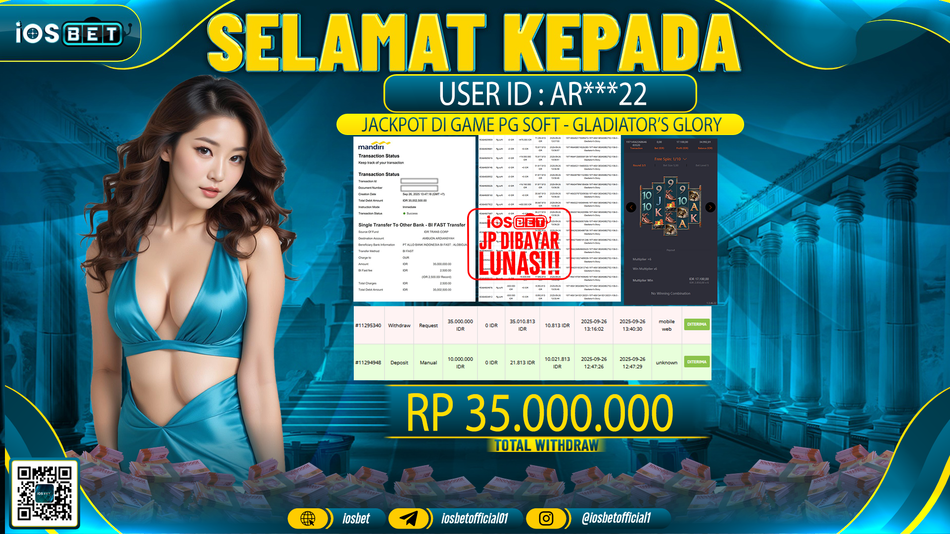 Bukti Pembayaran LUNAS SLOT GAME GACOR Rp.35.000.000