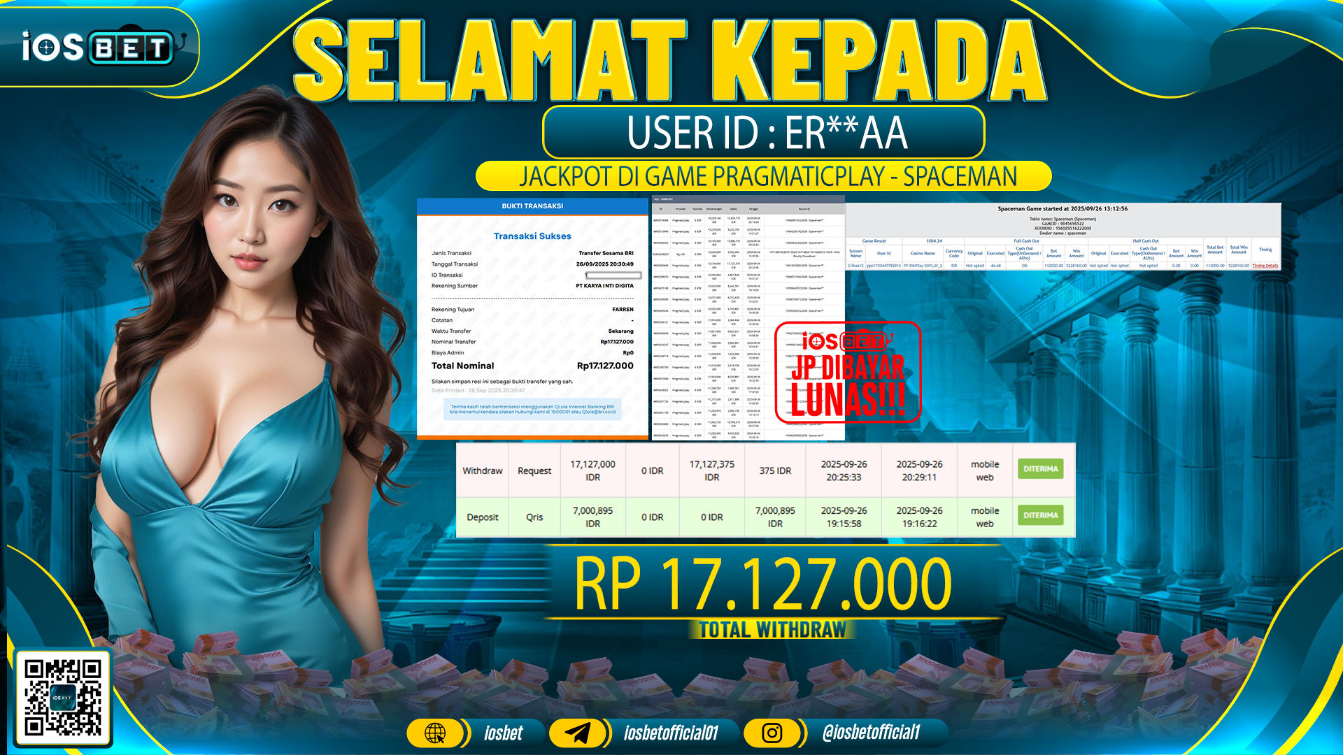 Bukti Pembayaran LUNAS LIVE GAME GACOR Rp.17.127.000