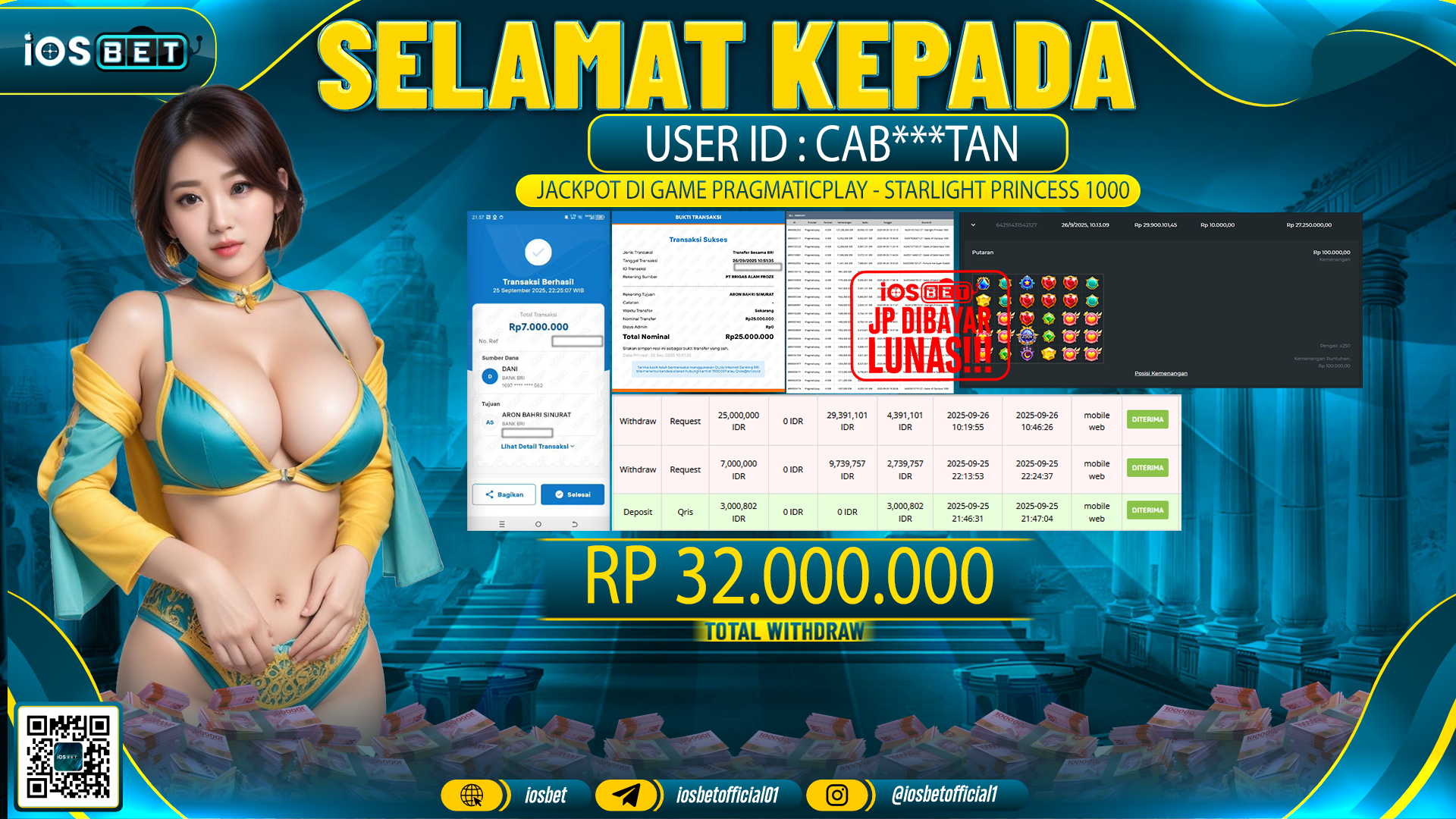 Bukti Pembayaran LUNAS SLOT GAME GACOR Rp.32.000.000