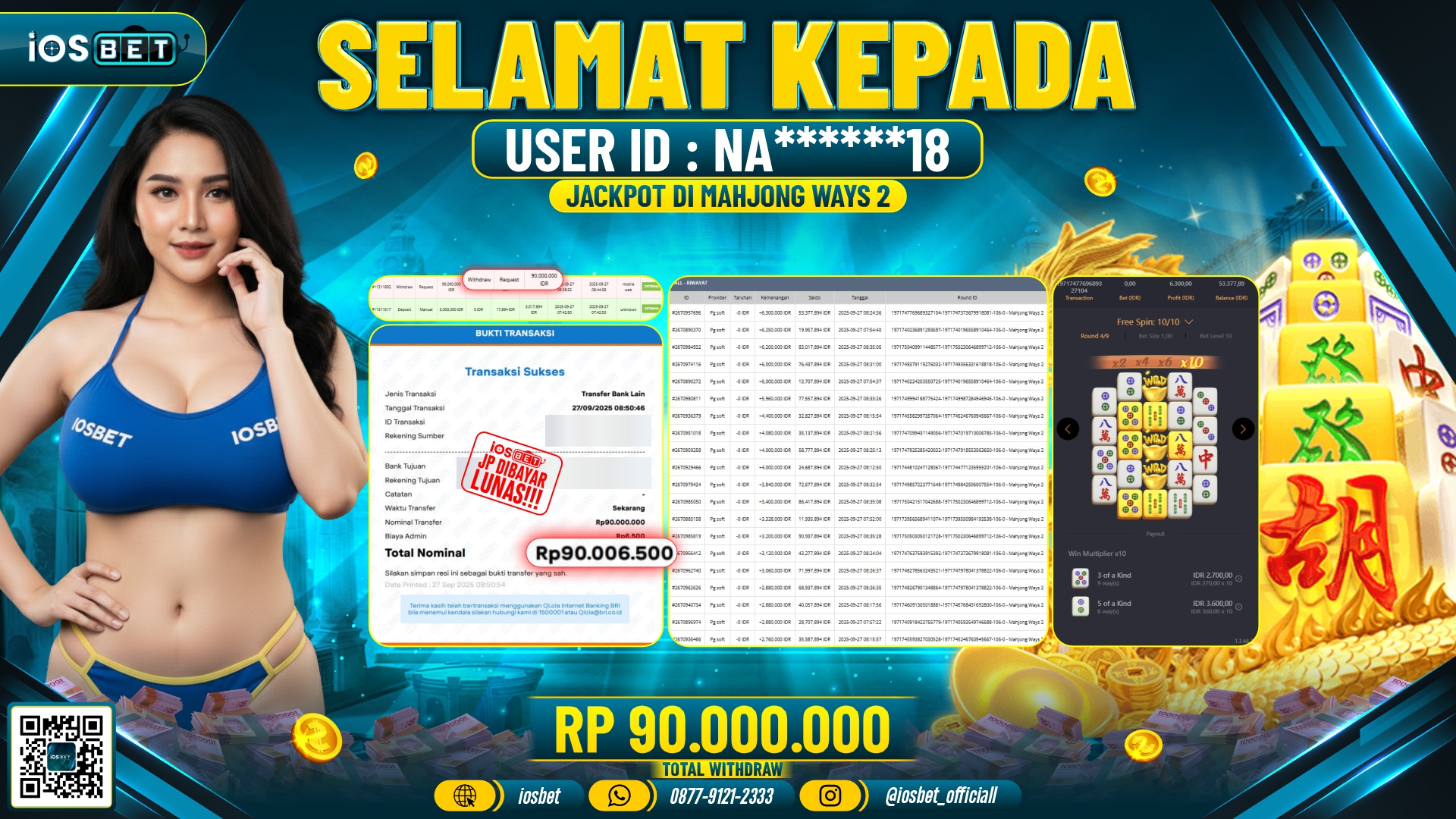 Bukti Pembayaran LUNAS SLOT GAME GACOR Rp.90.000.000