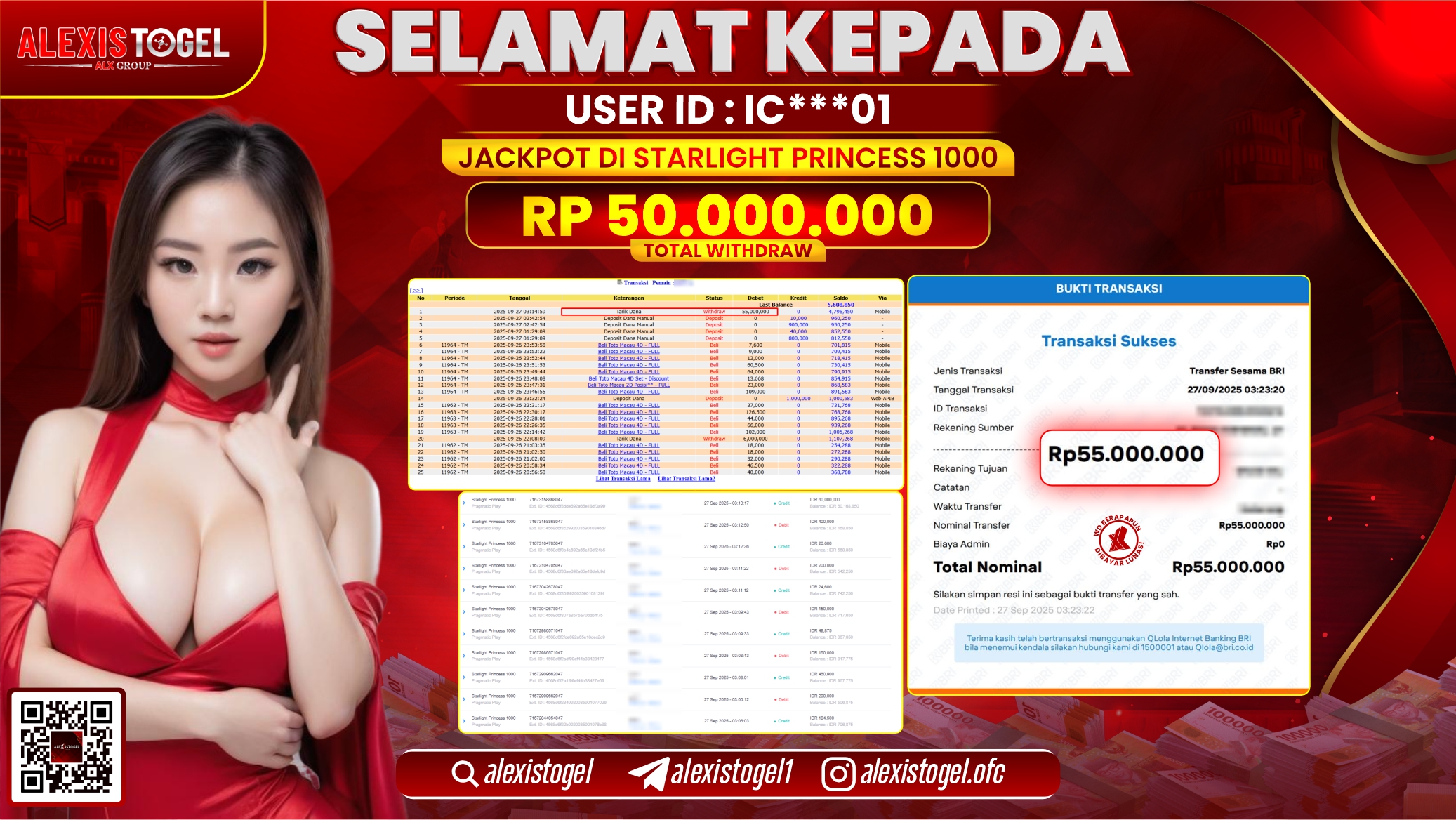 ALEXISTOGEL di SLOT STARLIGHT PRINCESS 1000 RP.50.000.000, LUNAS