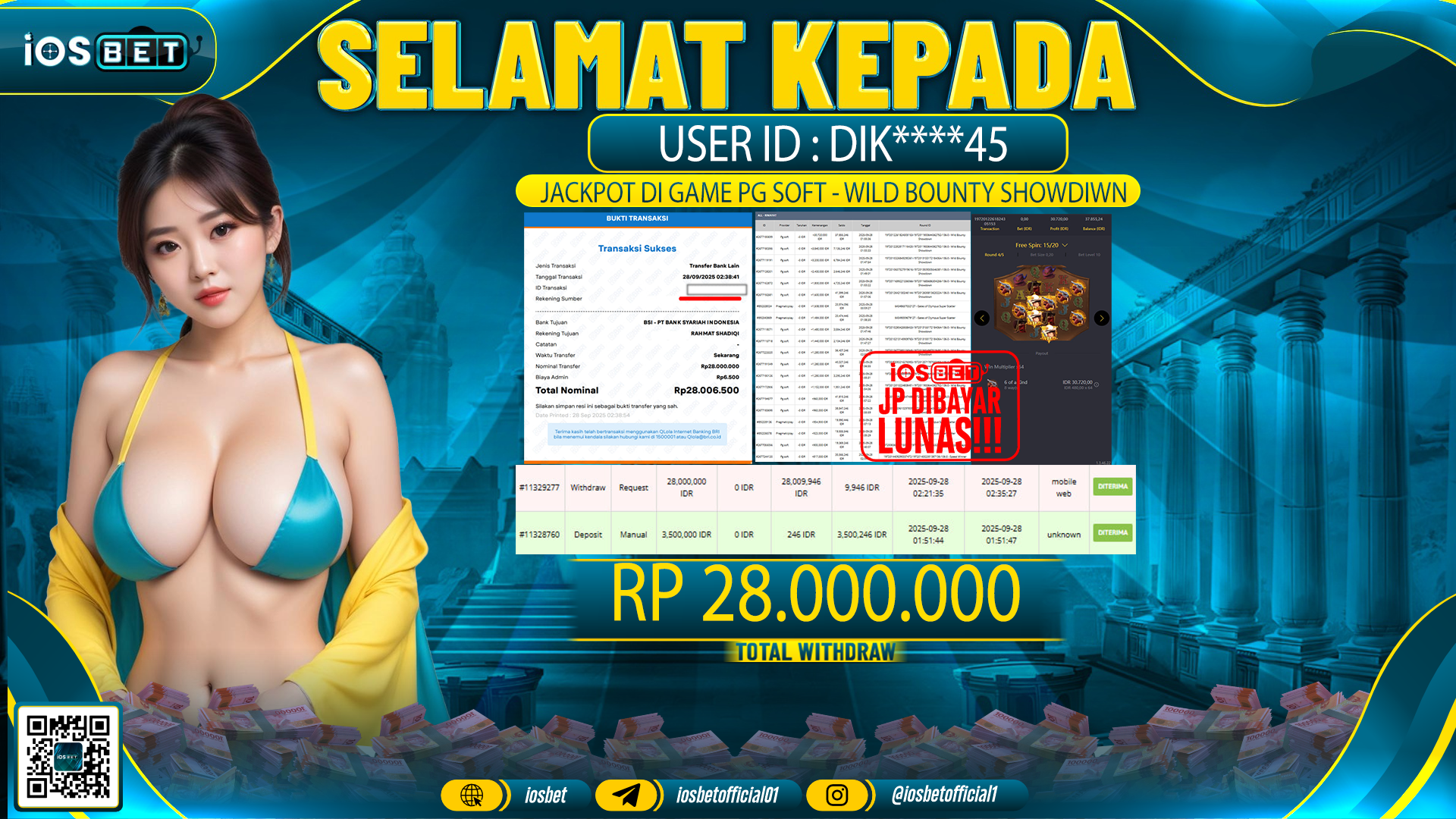 Bukti Pembayaran LUNAS SLOT GAME GACOR Rp.28.000.000