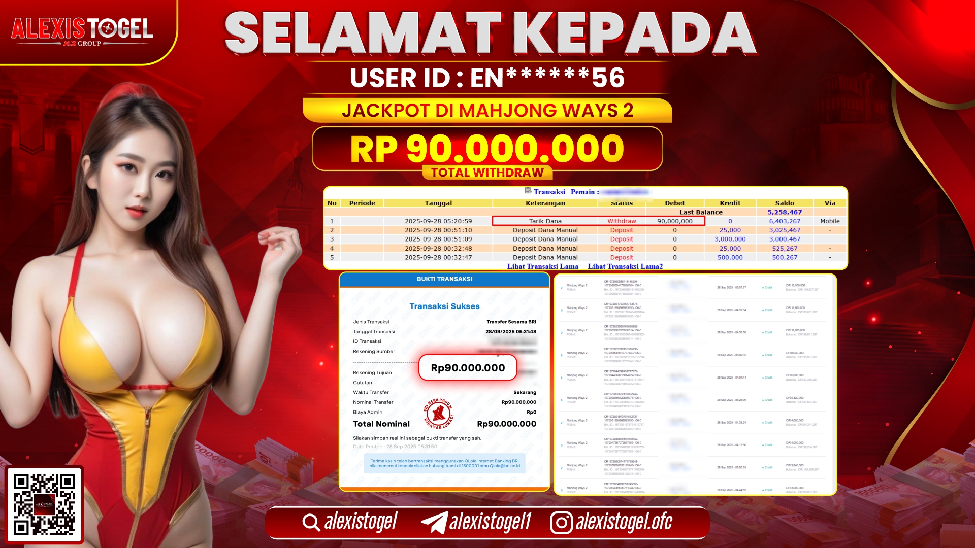 ALEXISTOGEL di SLOT MAHJONG WAYS 2 RP.90.000.000, LUNAS