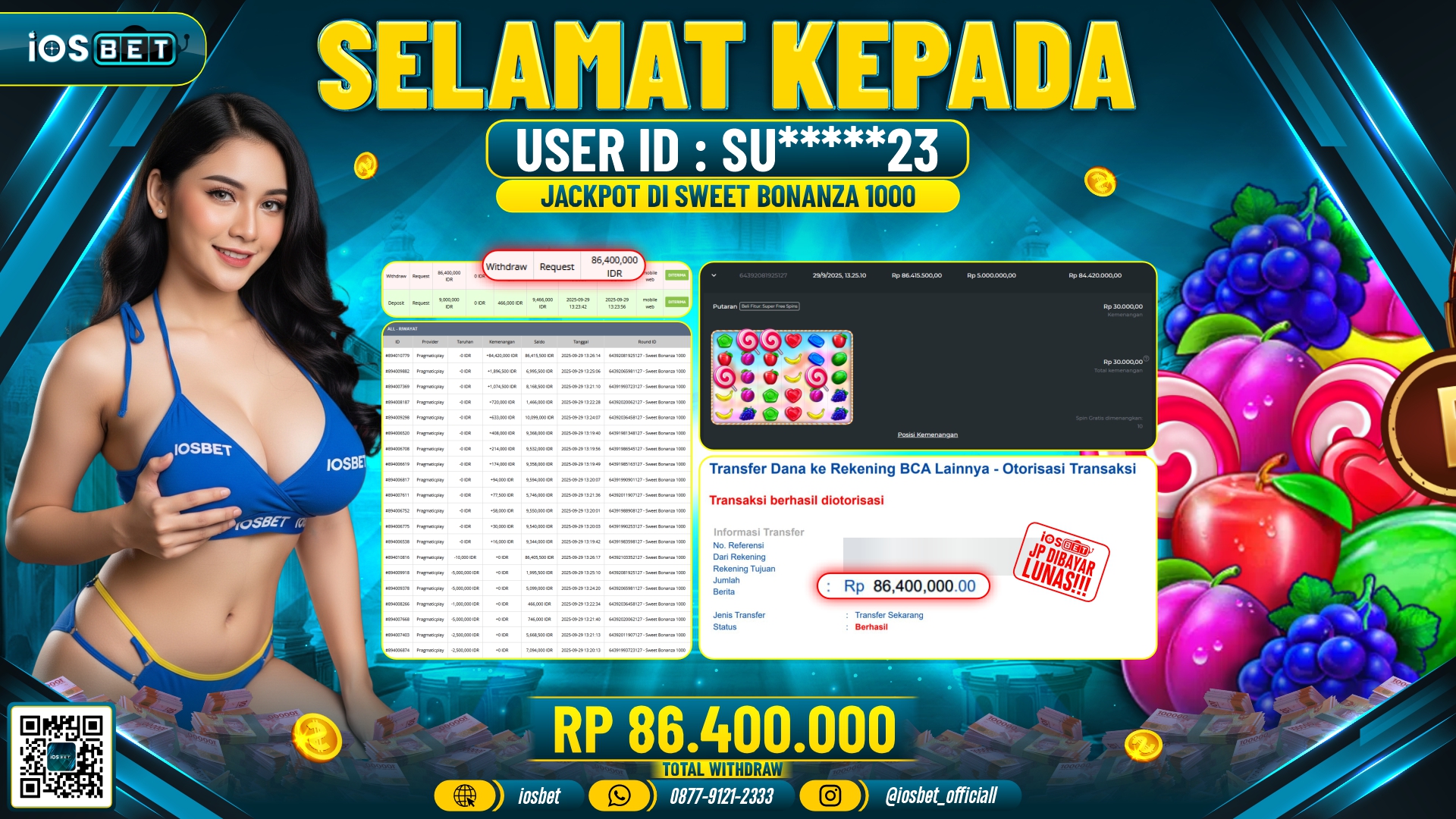 Bukti Pembayaran LUNAS SLOT GAME GACOR Rp.86.400.000