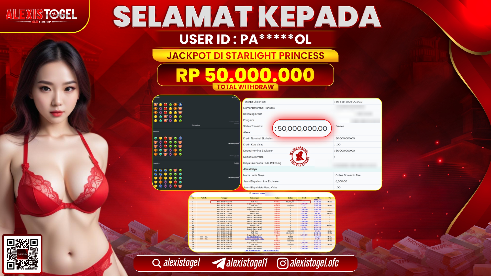 ALEXISTOGEL di SLOT STARLIGHT PRINCESS RP.50.000.000, LUNAS