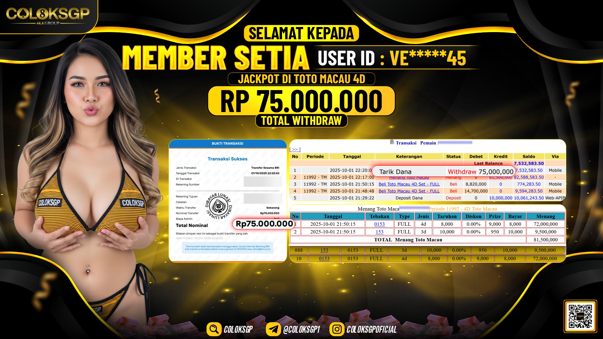 COLOKSGP JACKPOT TOTO MACAU 4D