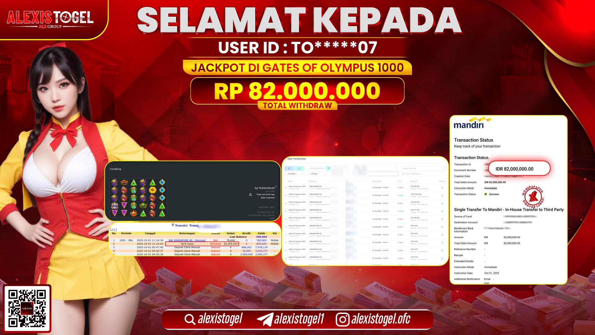 ALEXISTOGEL di SLOT GATES OF OLYMPUS 1000 RP.82.000.000, LUNAS