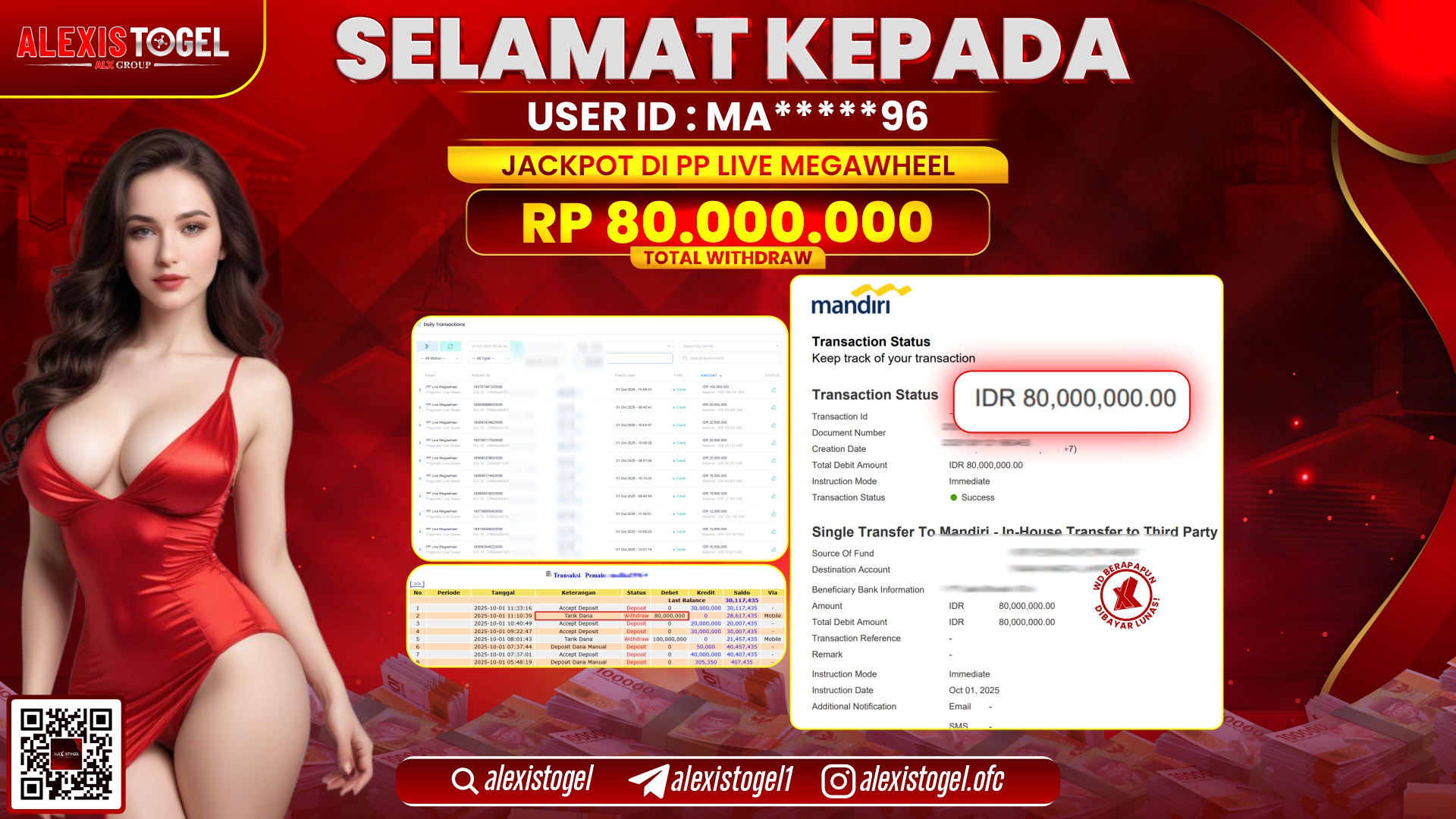 ALEXISTOGEL di PP LIVE MEGAWHEEL RP.80.000.000, LUNAS