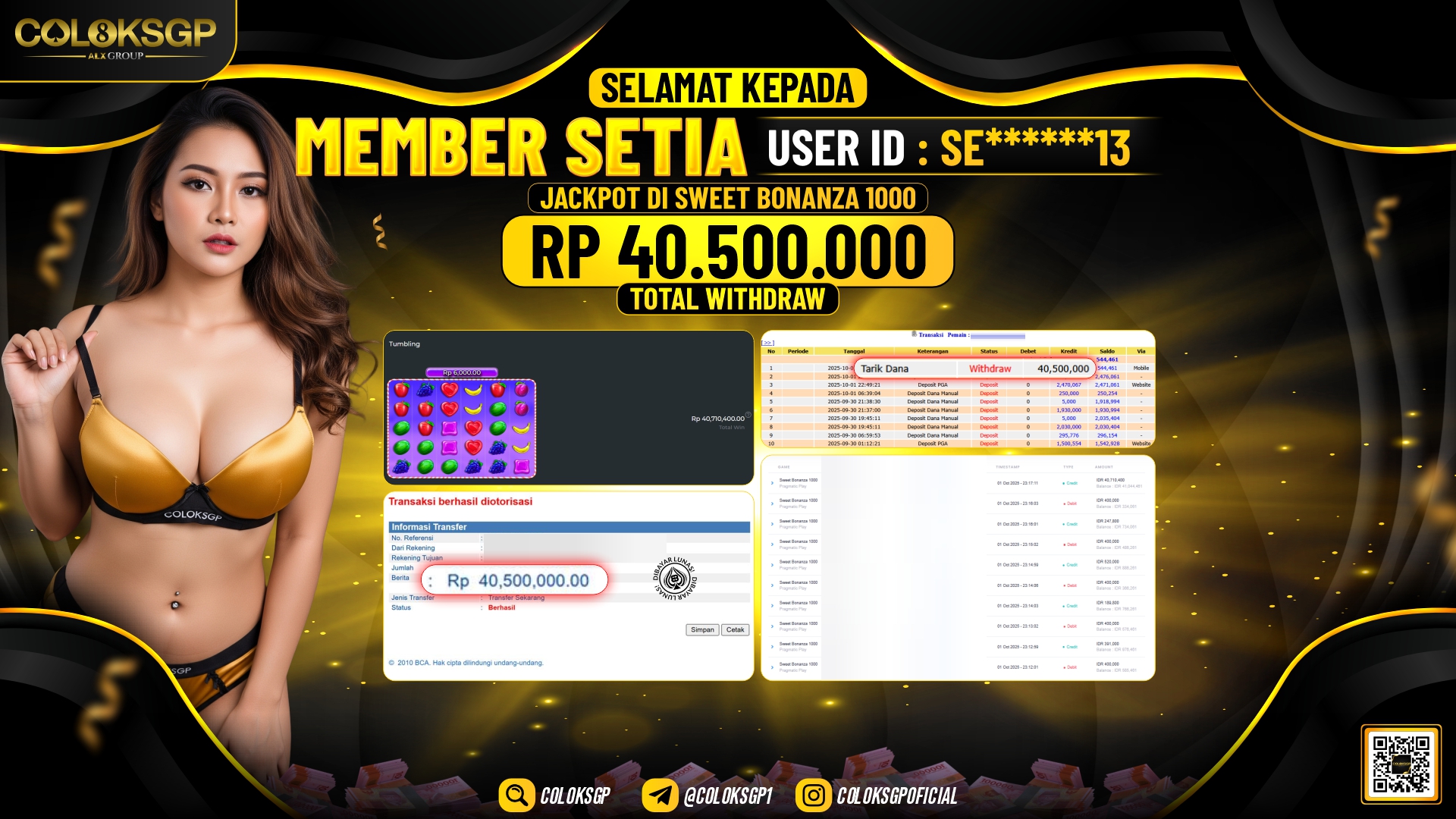COLOKSGP JACKPOT SWEET BONANZA 1000