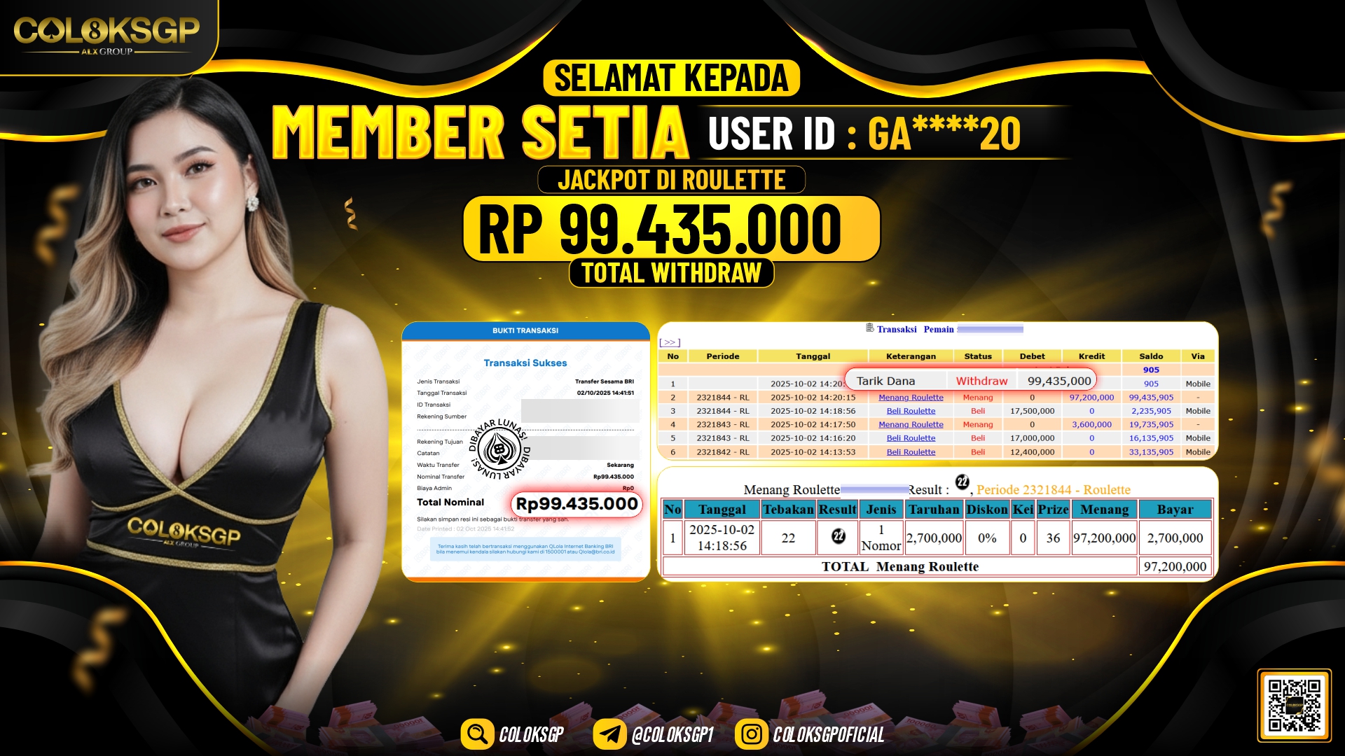 COLOKSGP JACKPOT LIVE GAMES ROULETTE