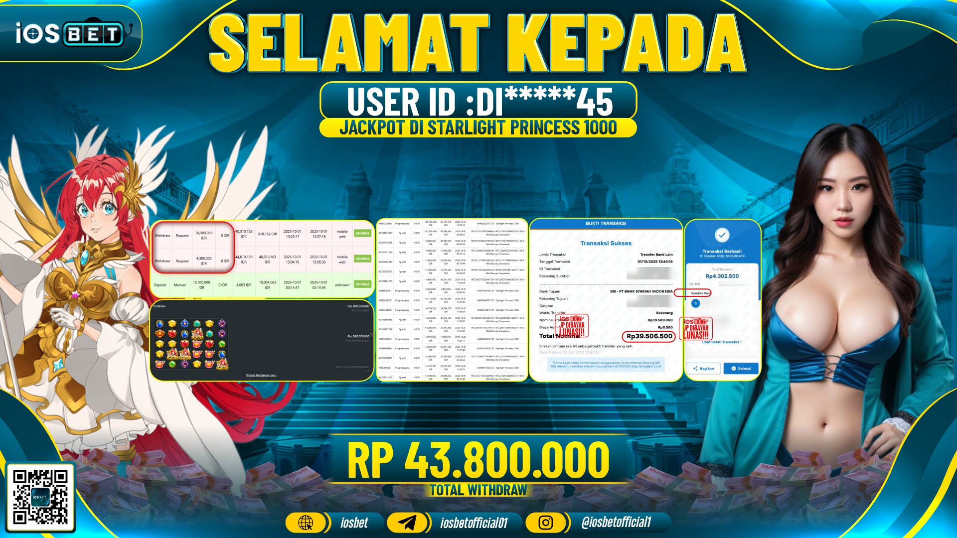Bukti Pembayaran LUNAS SLOT GAME GACOR Rp.43.800.000