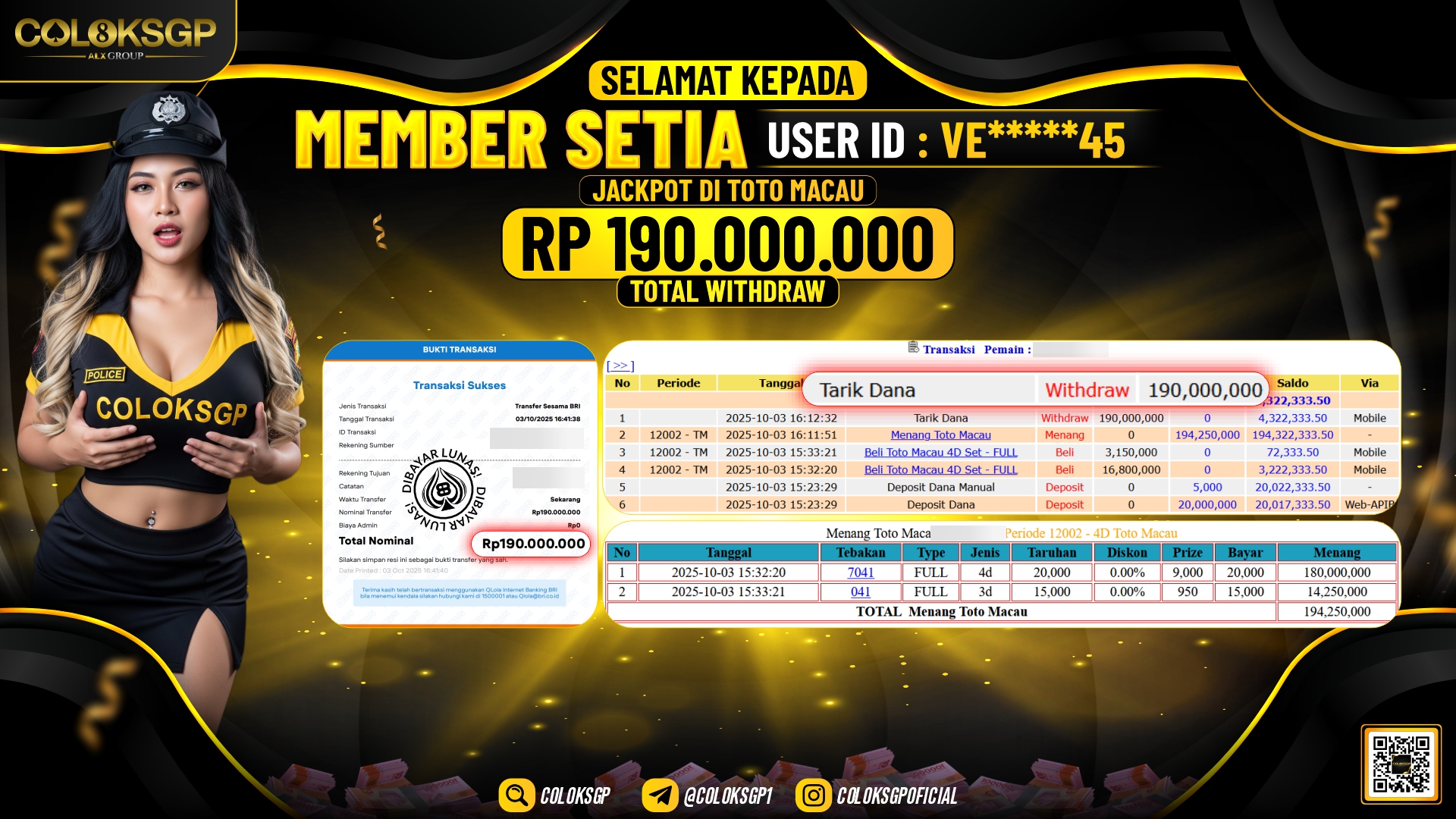 COLOKSGP JACKPOT TOTO MACAU 4D