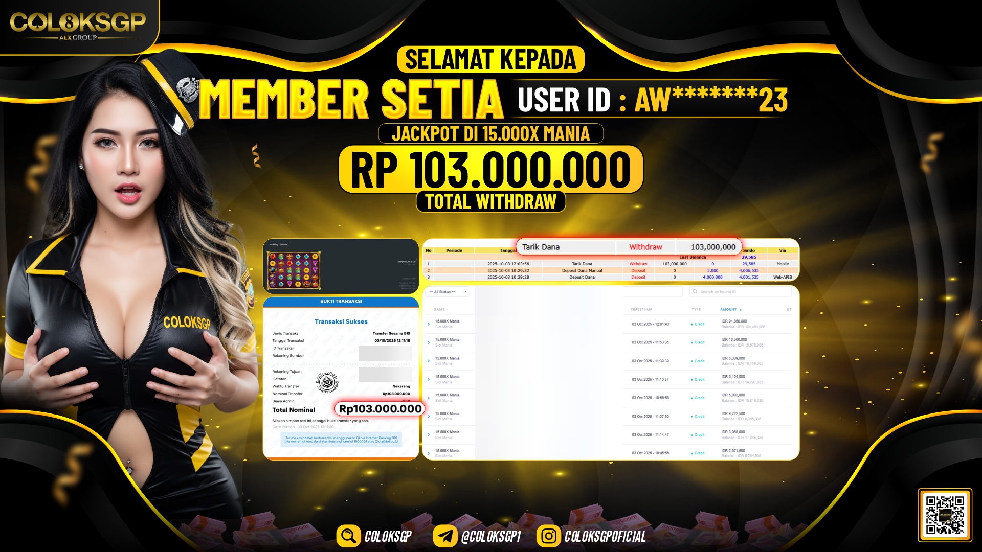 COLOKSGP JACKPOT 15.000 X MANIA