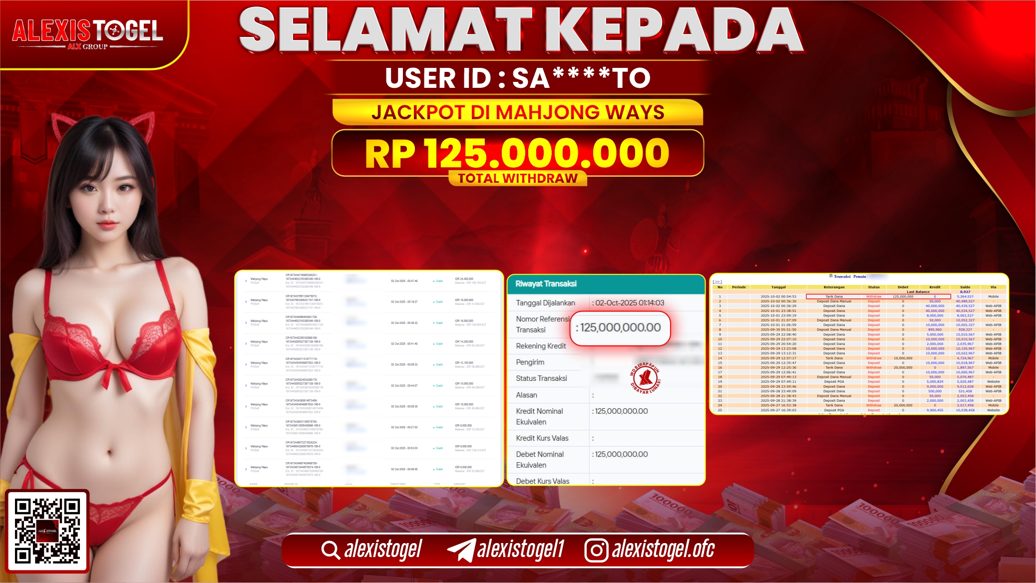 ALEXISTOGEL di SLOT MAHJONG WAYS RP.125.000.000, LUNAS