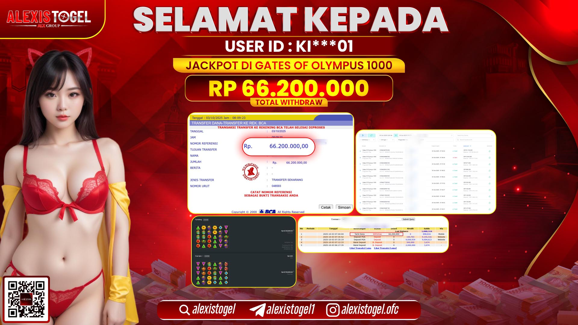 ALEXISTOGEL di SLOT GATES OF OLYMPUS 1000 RP.66.200.000, LUNAS