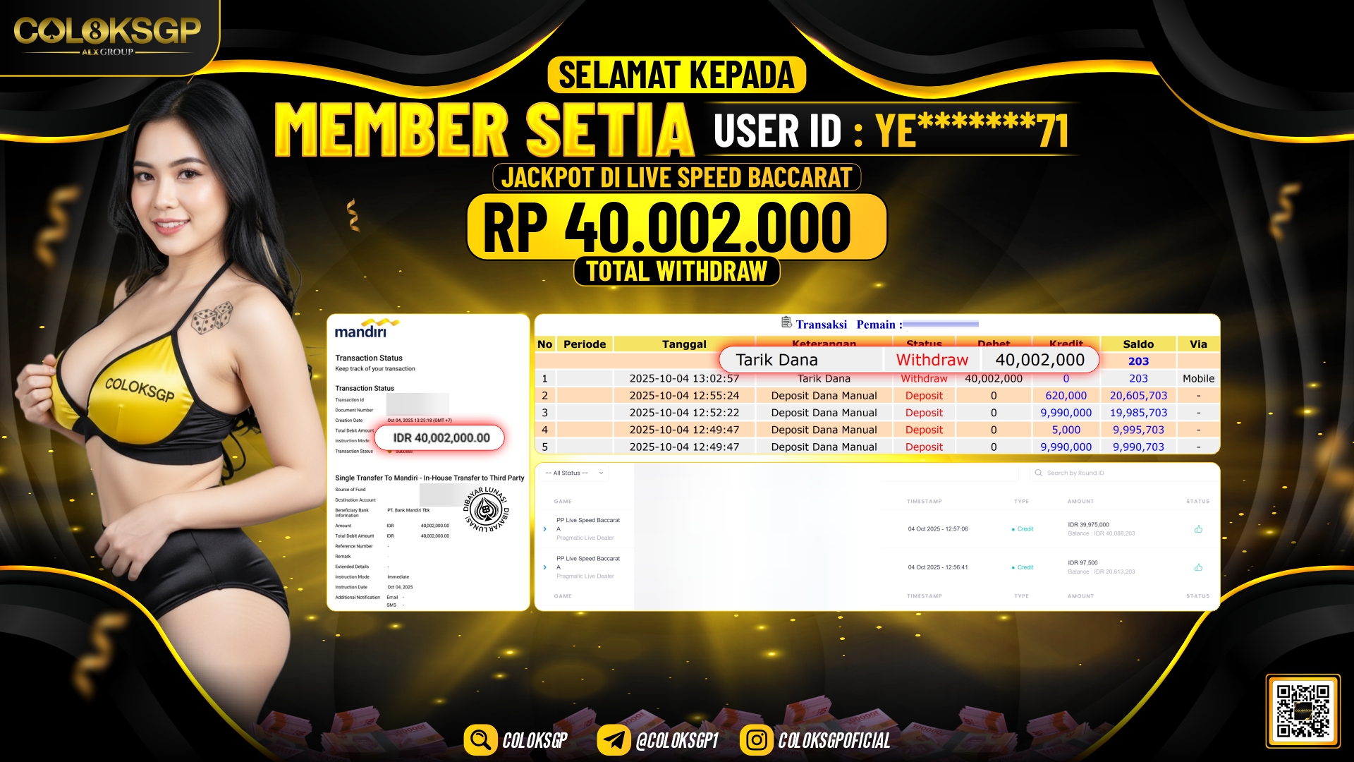 COLOKSGP JACKPOT LIVE SPEED BACCARAT 