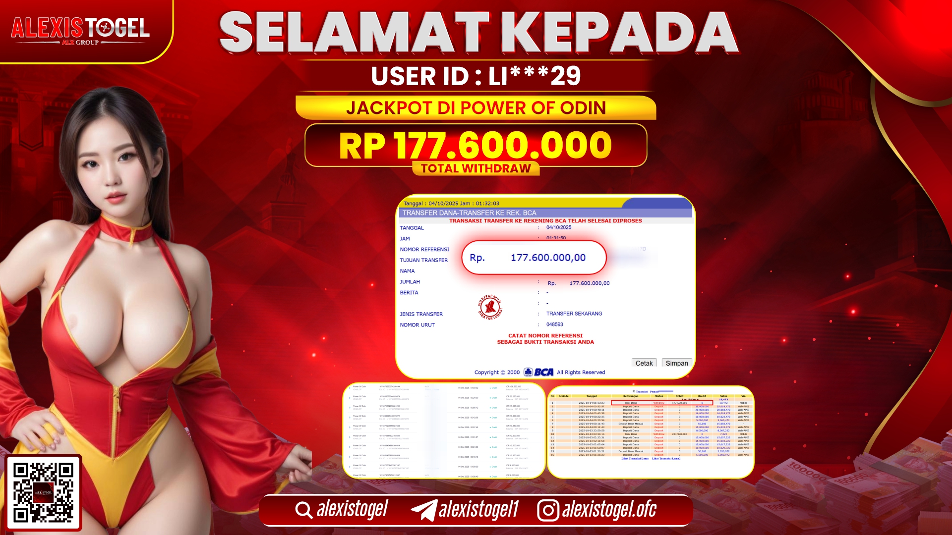 ALEXISTOGEL di SLOT POWER OF ODIN RP.177.600.000, LUNAS