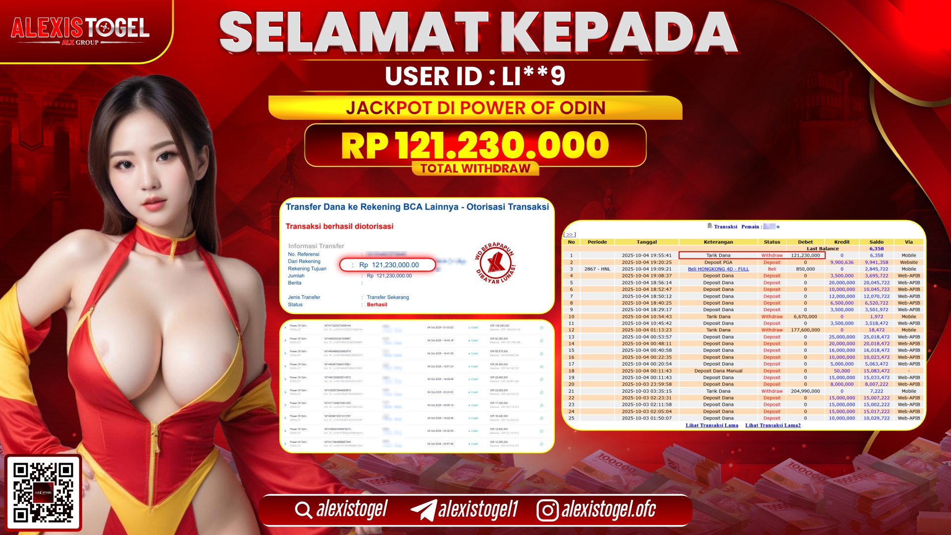 ALEXISTOGEL di SLOT POWER OF ODIN RP.121.230.000, LUNAS