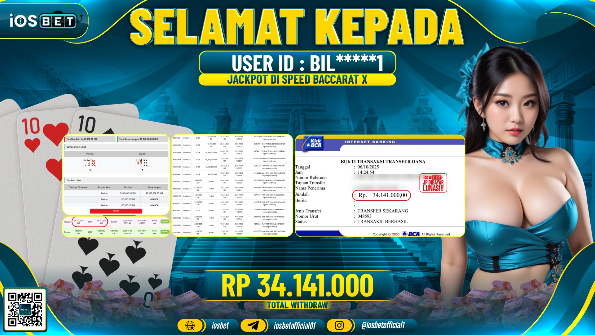 Bukti Pembayaran LUNAS LIVE GAME GACOR Rp.34.141.000