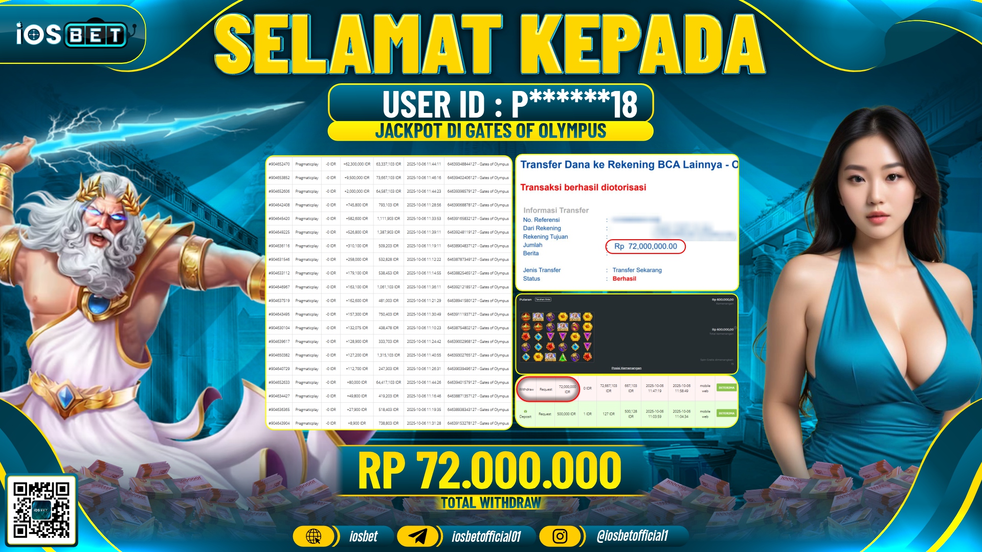 Bukti Pembayaran LUNAS SLOT GAME GACOR Rp.72.000.000