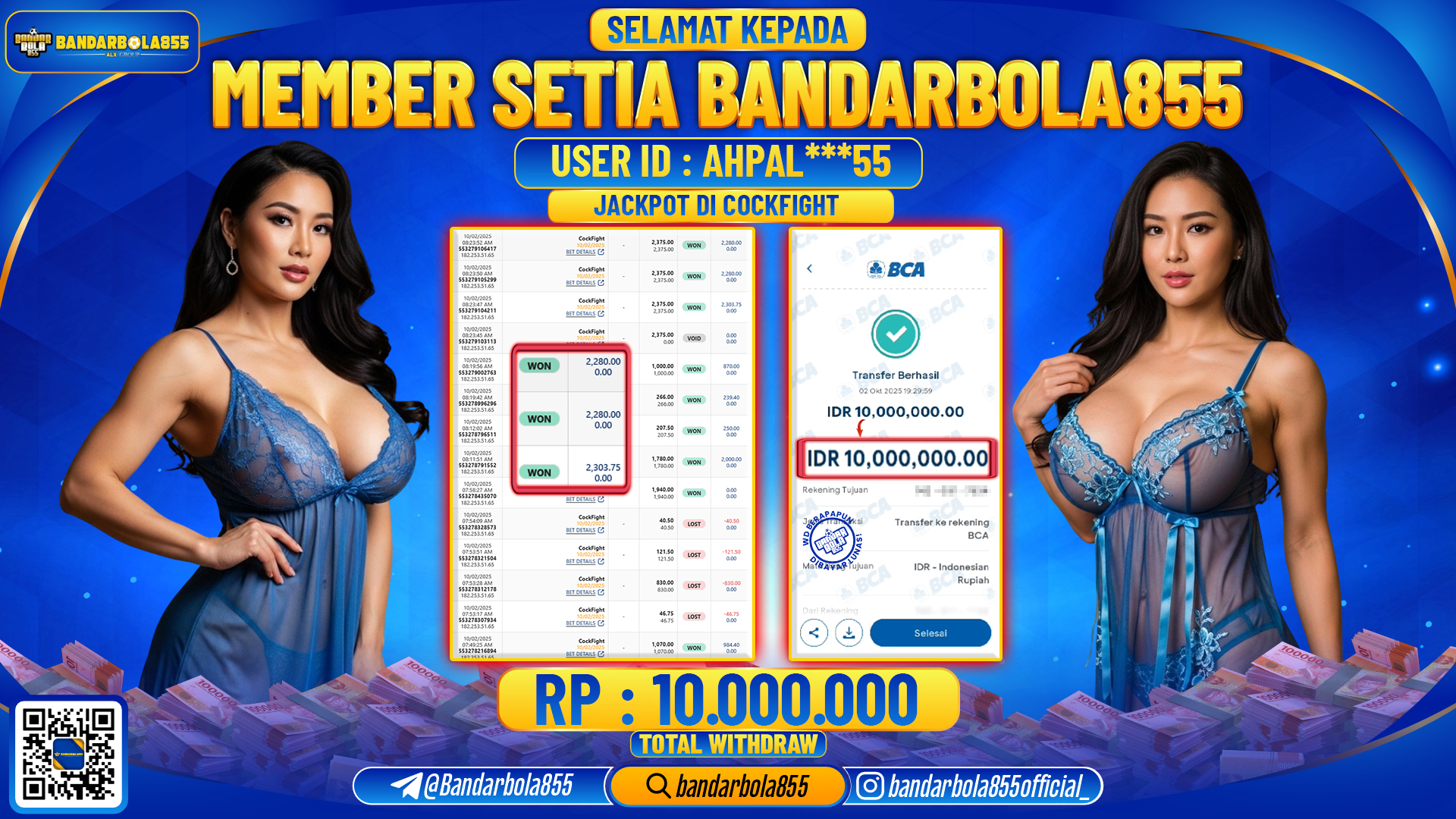 🎖 JACKPOT BANDARBOLA855 di COCKFIGHT Rp10.000.000 🎖