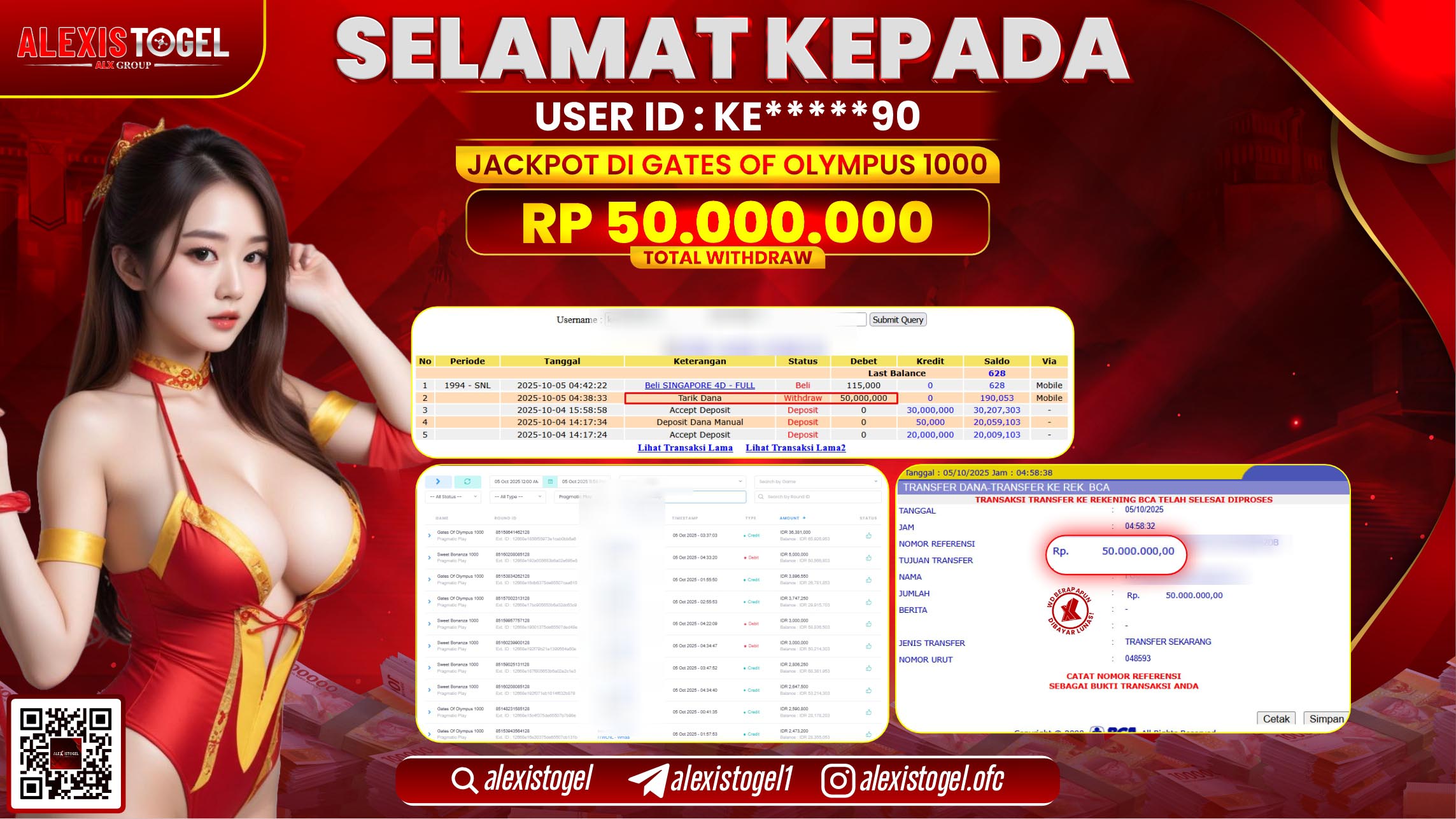 ALEXISTOGEL di SLOT GATES OF OLYMPUS 1000 RP.50.000.000, LUNAS