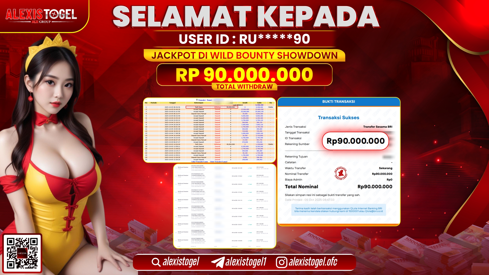 ALEXISTOGEL di SLOT WILD BOUTY SHOWDOWN RP.90.000.000, LUNAS