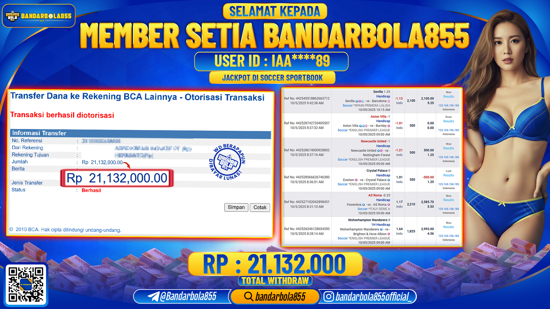 🎖 JACKPOT BANDARBOLA855 di SOCCER SPORTBOOK Rp21.132.000 🎖