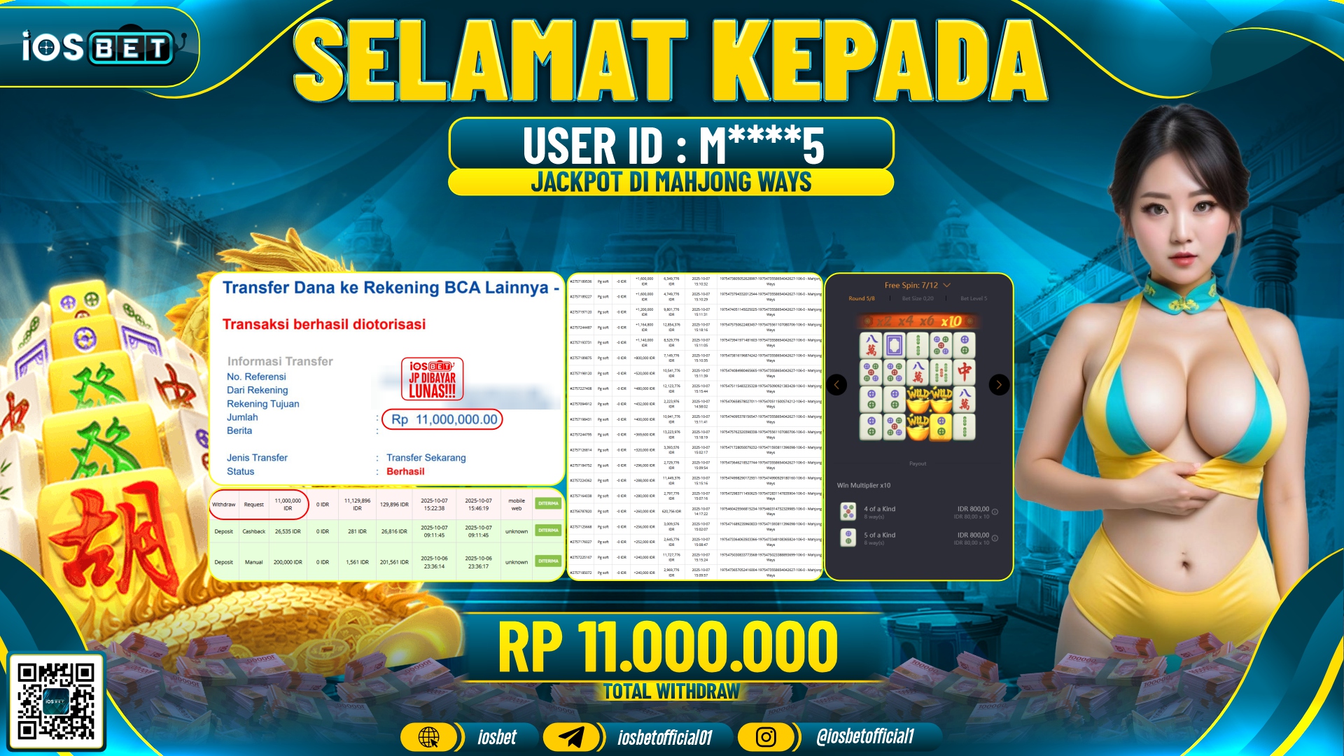 Bukti Pembayaran LUNAS SLOT GAME GACOR  Rp.11.000.000