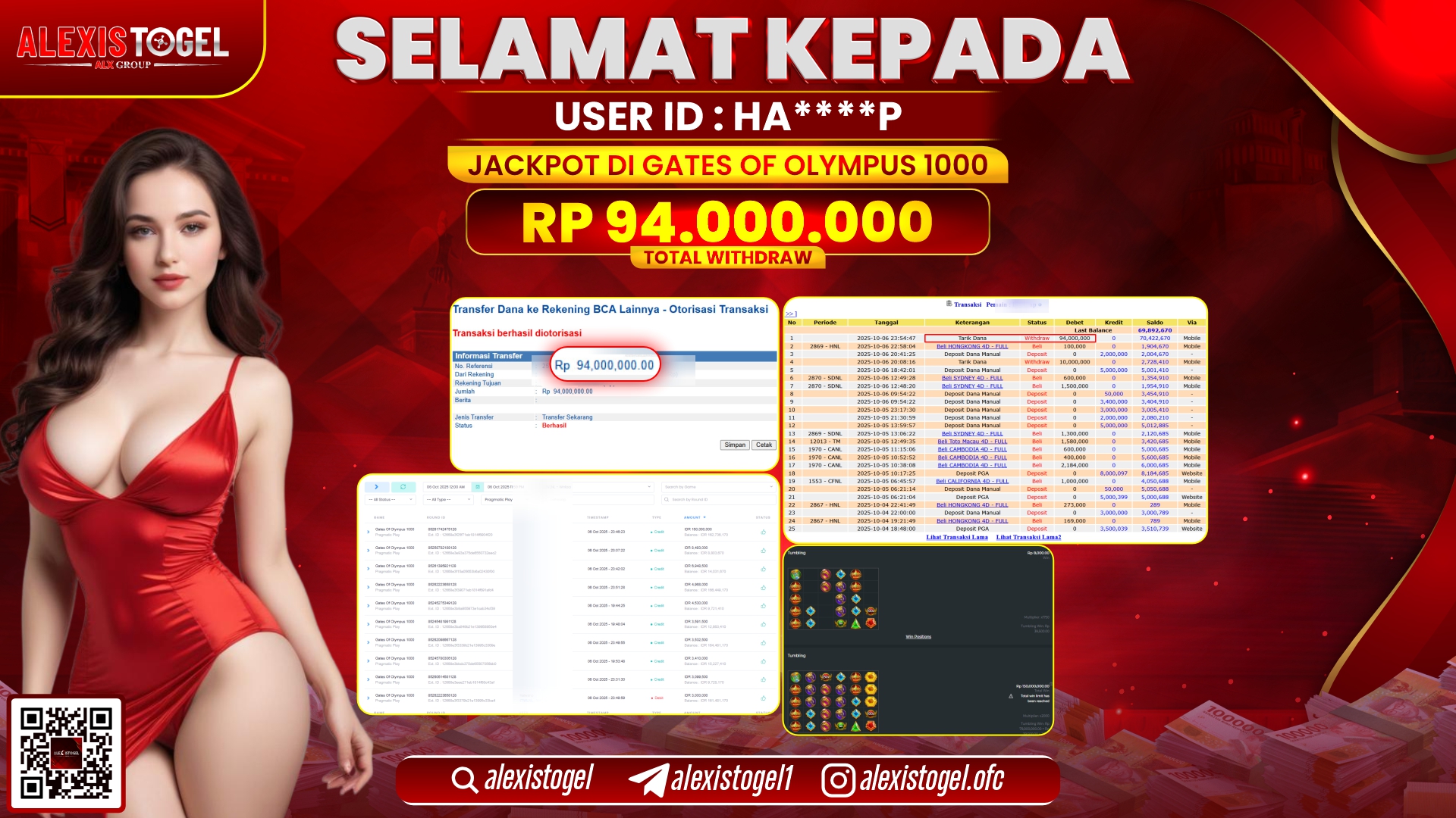 ALEXISTOGEL di SLOT GATES OF OLYMPUS 1000 RP.94.000.000, LUNAS