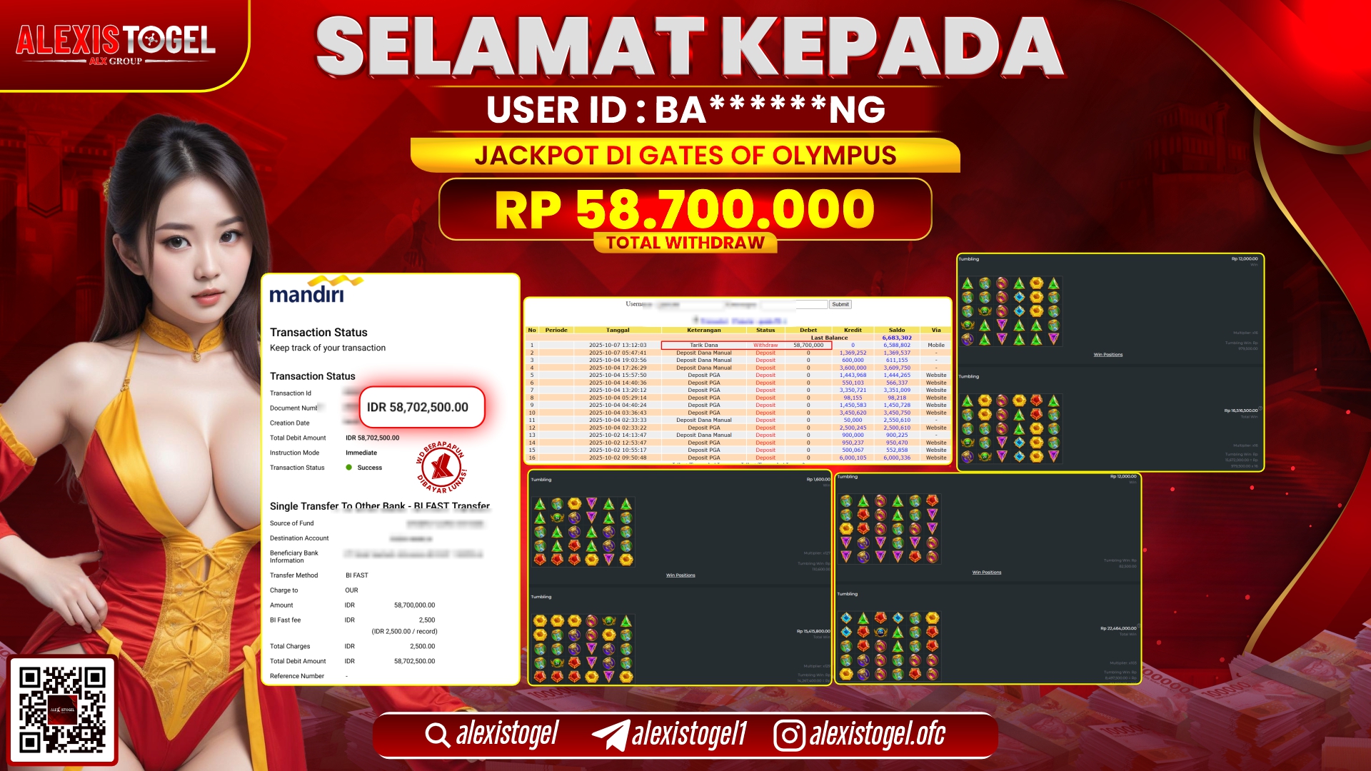 ALEXISTOGEL di SLOT GATES OF OLYMPUS RP.58.700.000, LUNAS