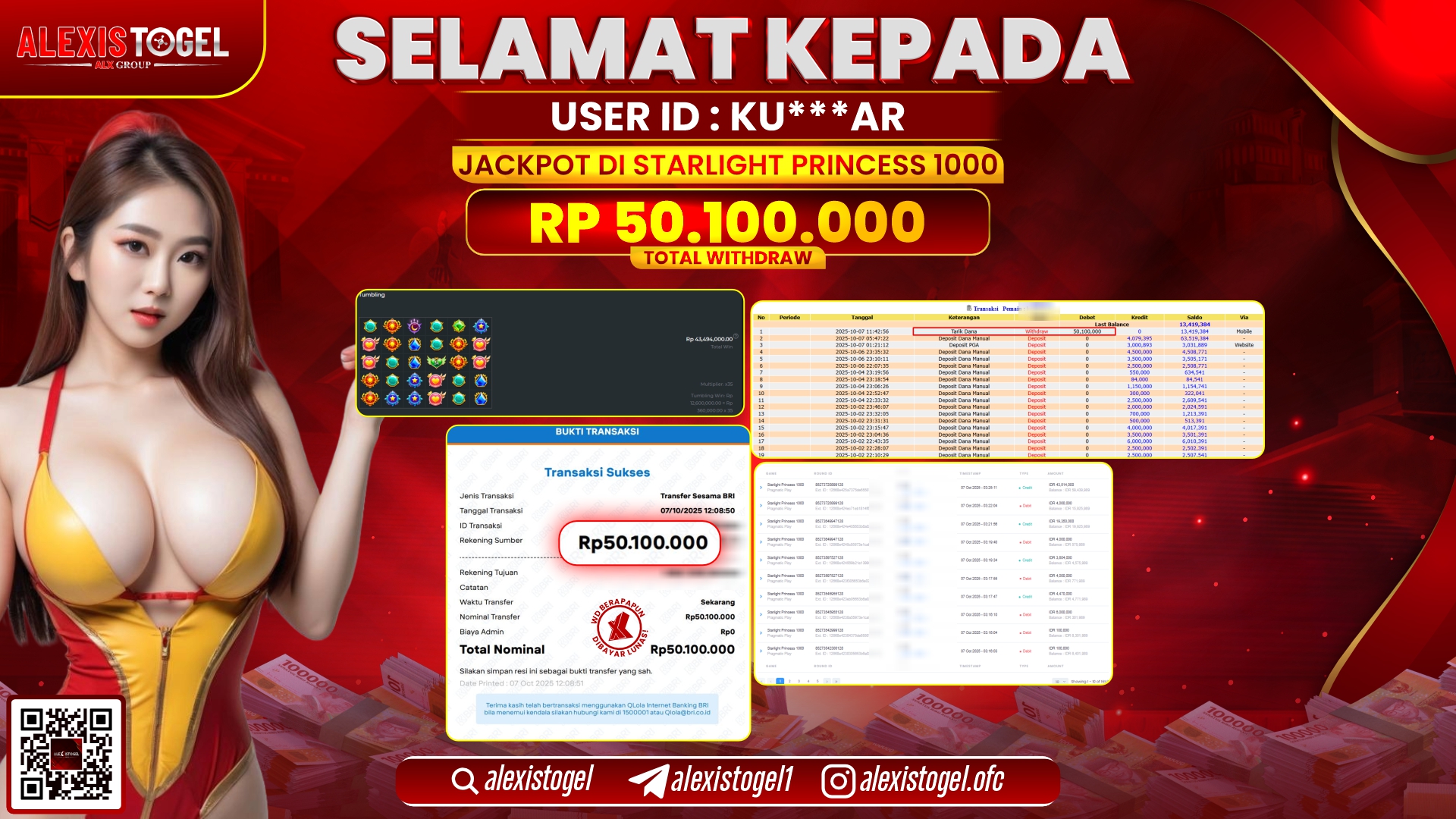 ALEXISTOGEL di SLOT STARLIGHT PRINCESS 1000 RP.50.100.000, LUNAS