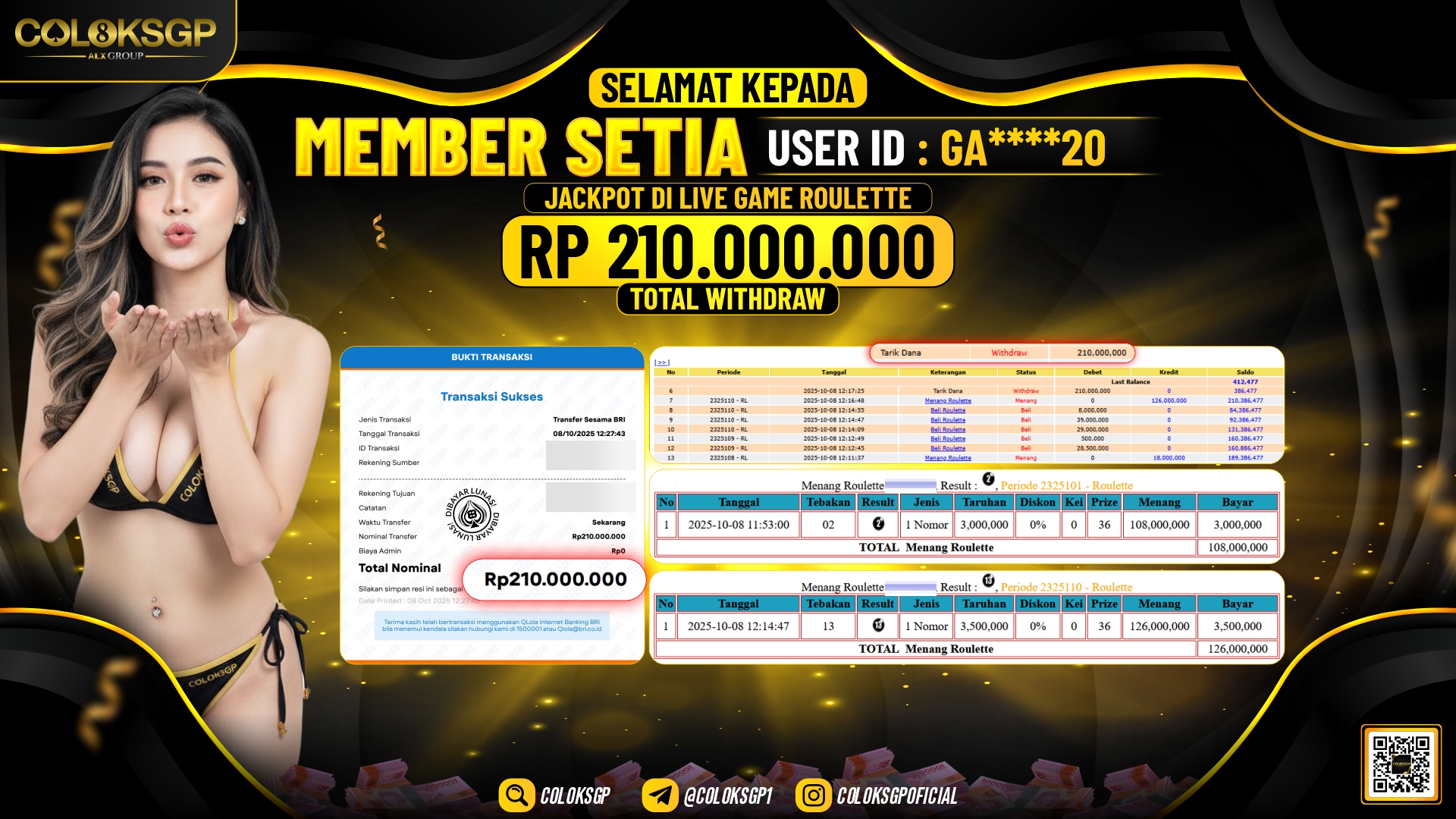 COLOKSGP JACKPOT LIVE GAME ROULETTE